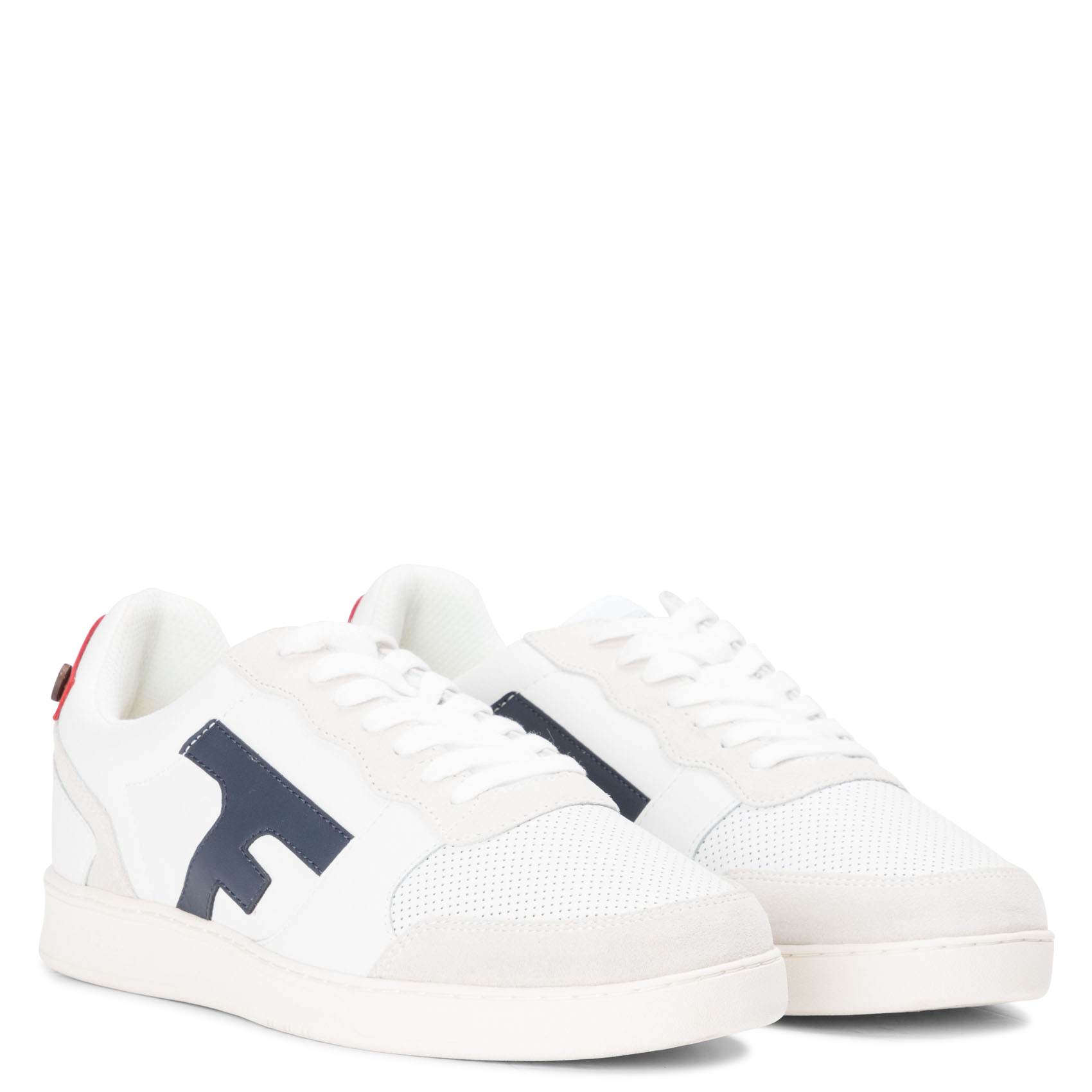 Low-top mixed leather trainers FAGUO Beige