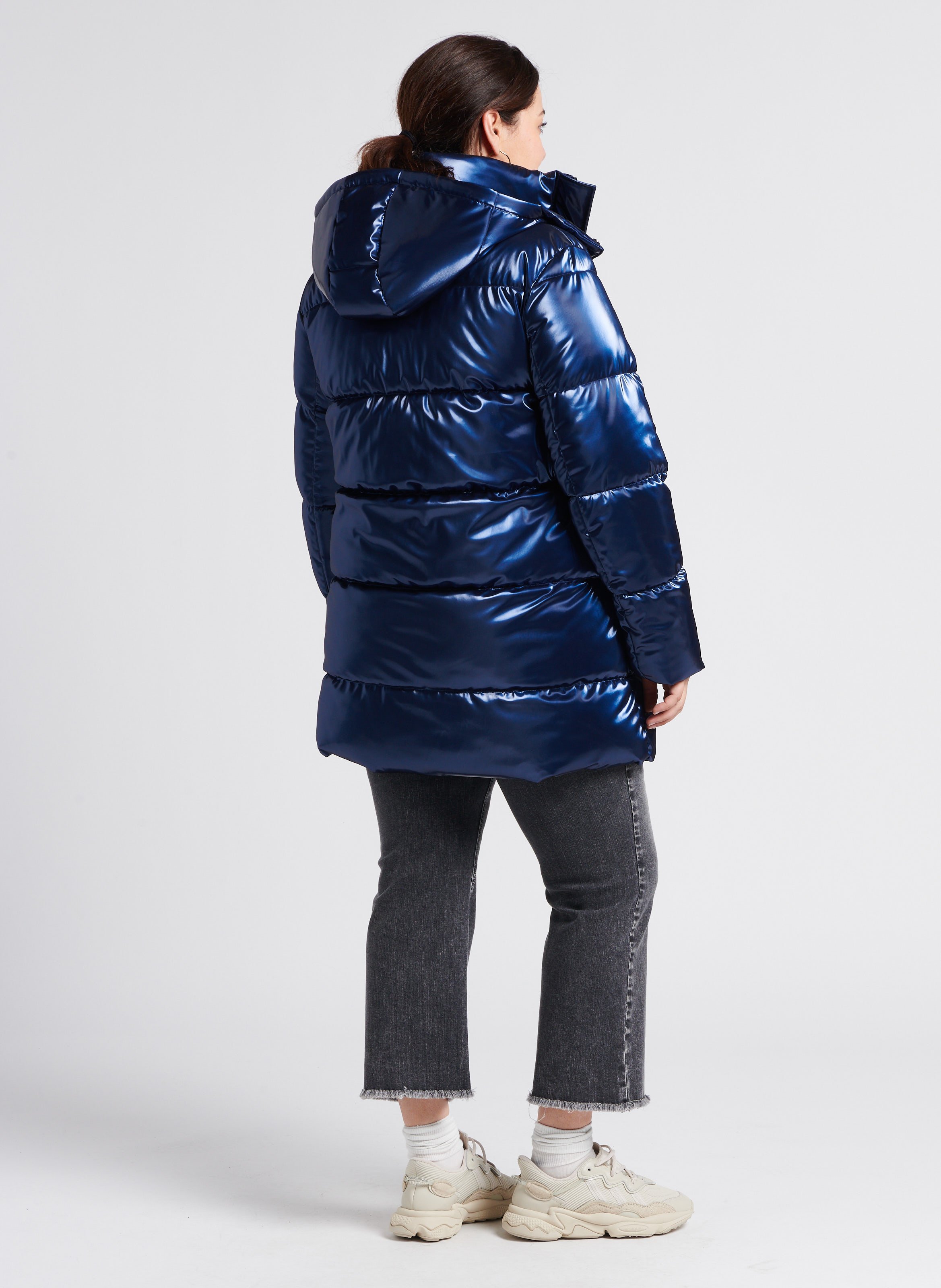 Doudoune mi-longue holographique  PERSONA by Marina Rinaldi Noir