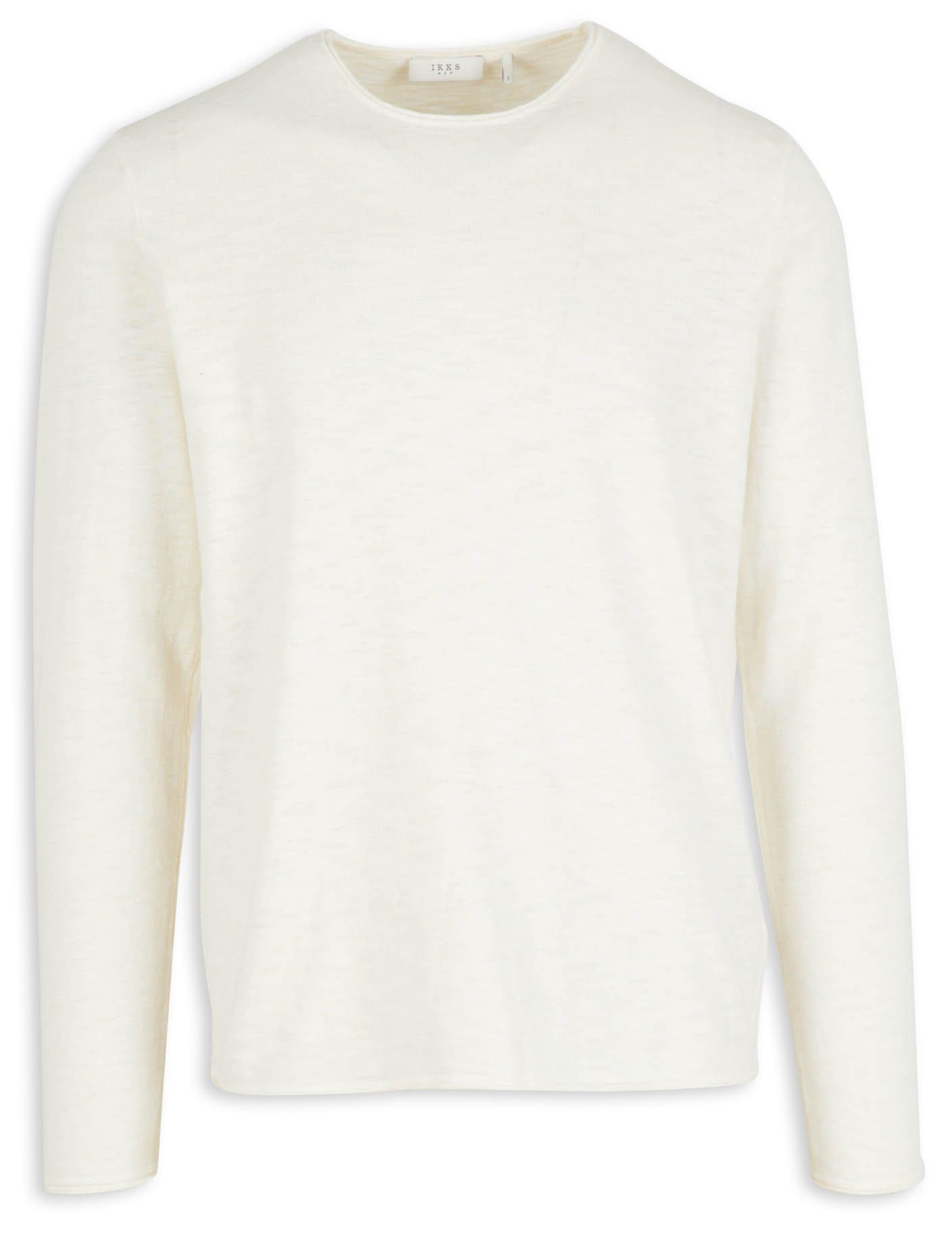 Straight cotton round-neck sweater IKKS White