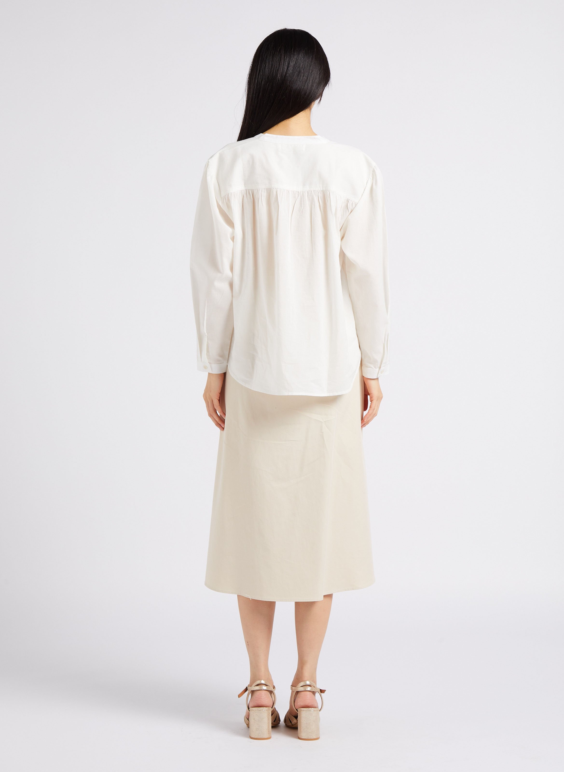 Blouse ample motif léopard ton sur ton LA PETITE ETOILE Blanc