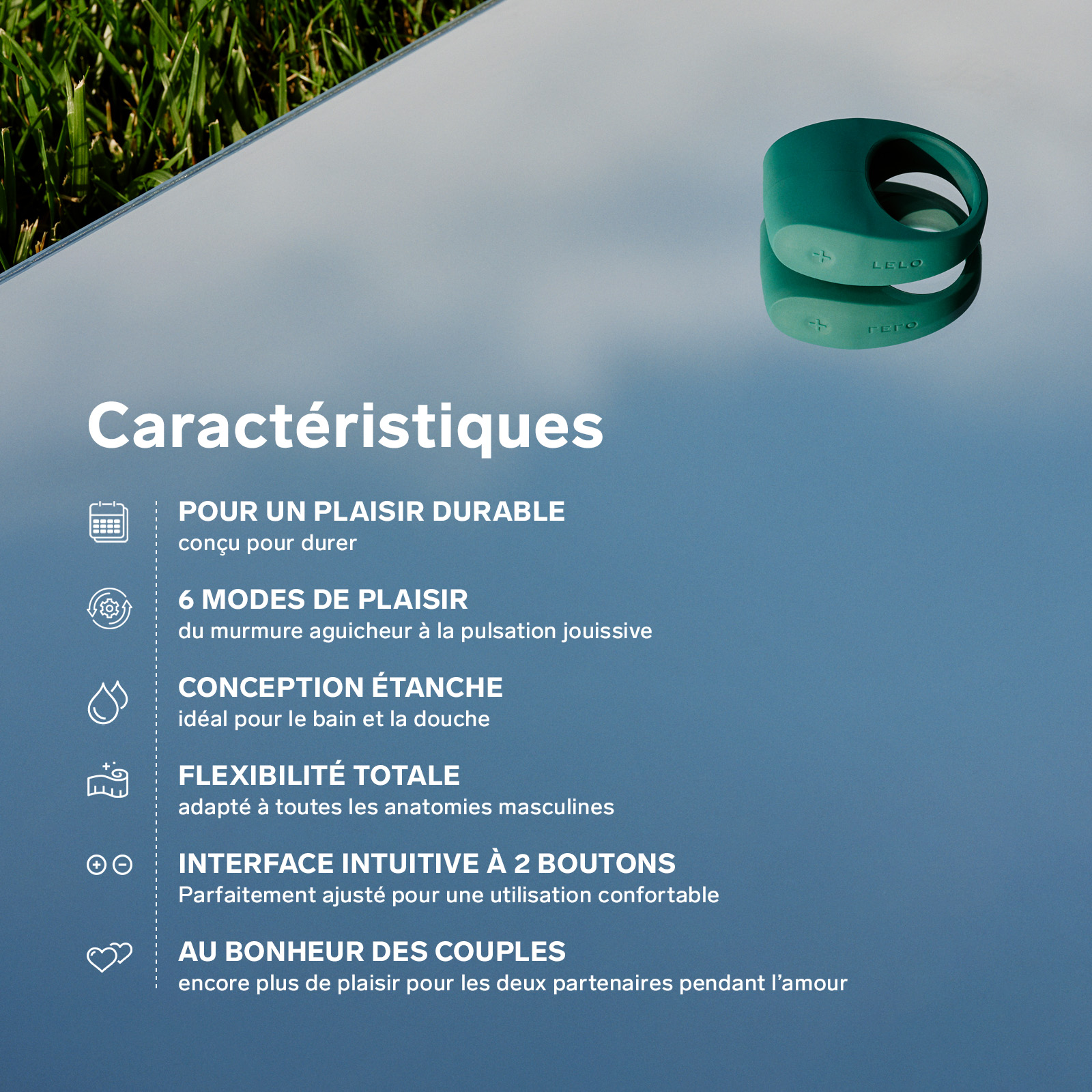 Vibrating ring for couples, cockring LELO Noir