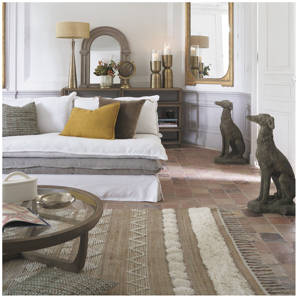 Raffia lampshade BLANC D'IVOIRE Brown