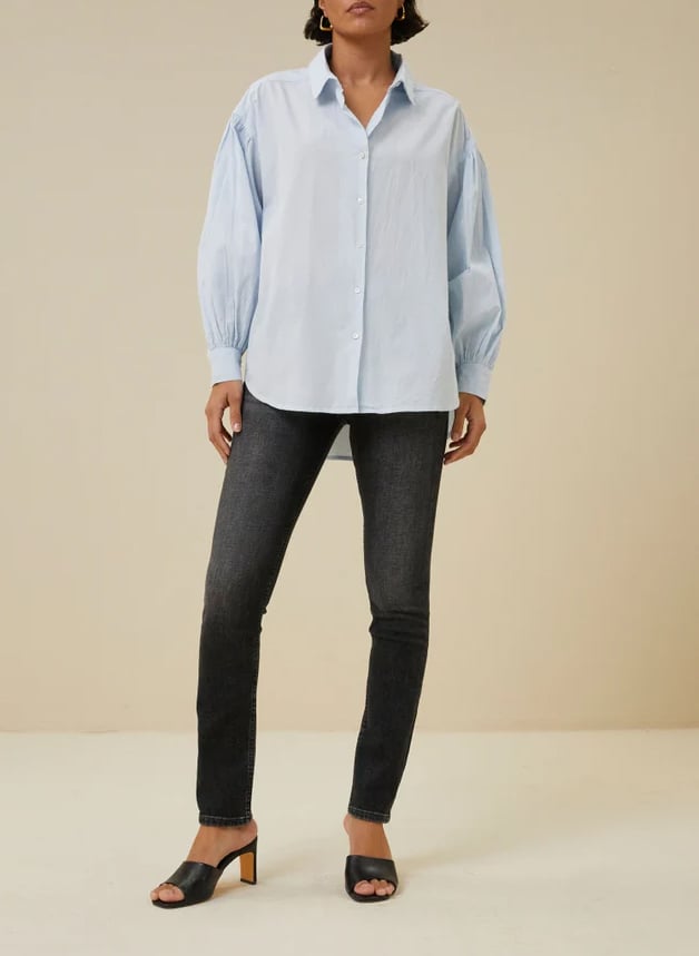 Katoenen blouse met klassieke kraag BY BAR Blauw