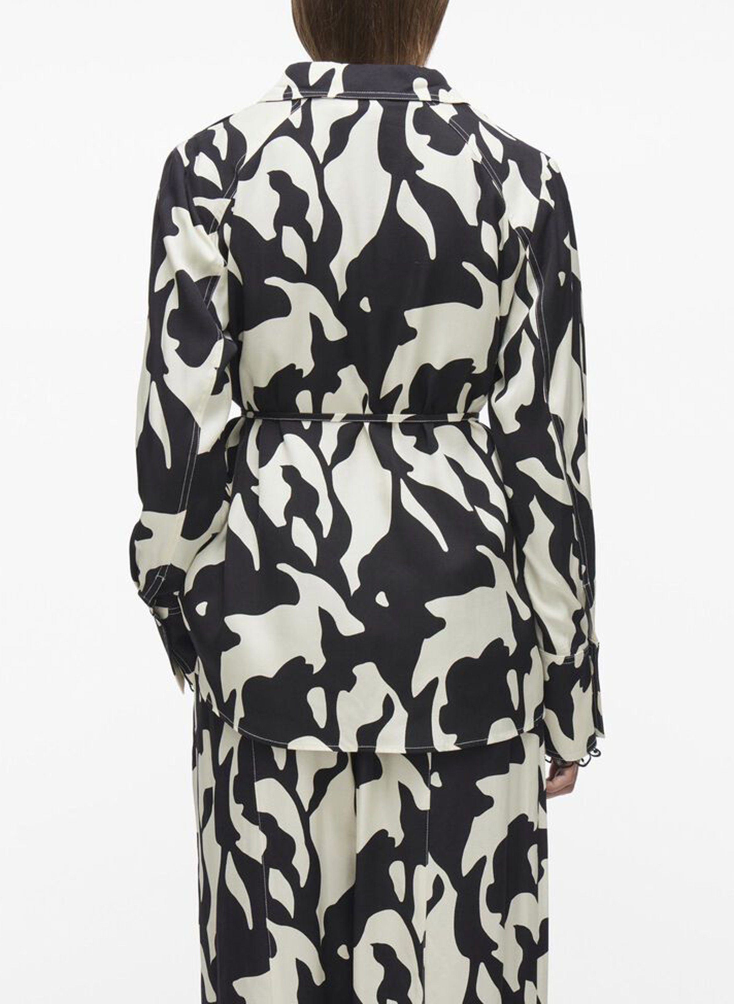 Printed belted shirt ROUGE EDIT Beige