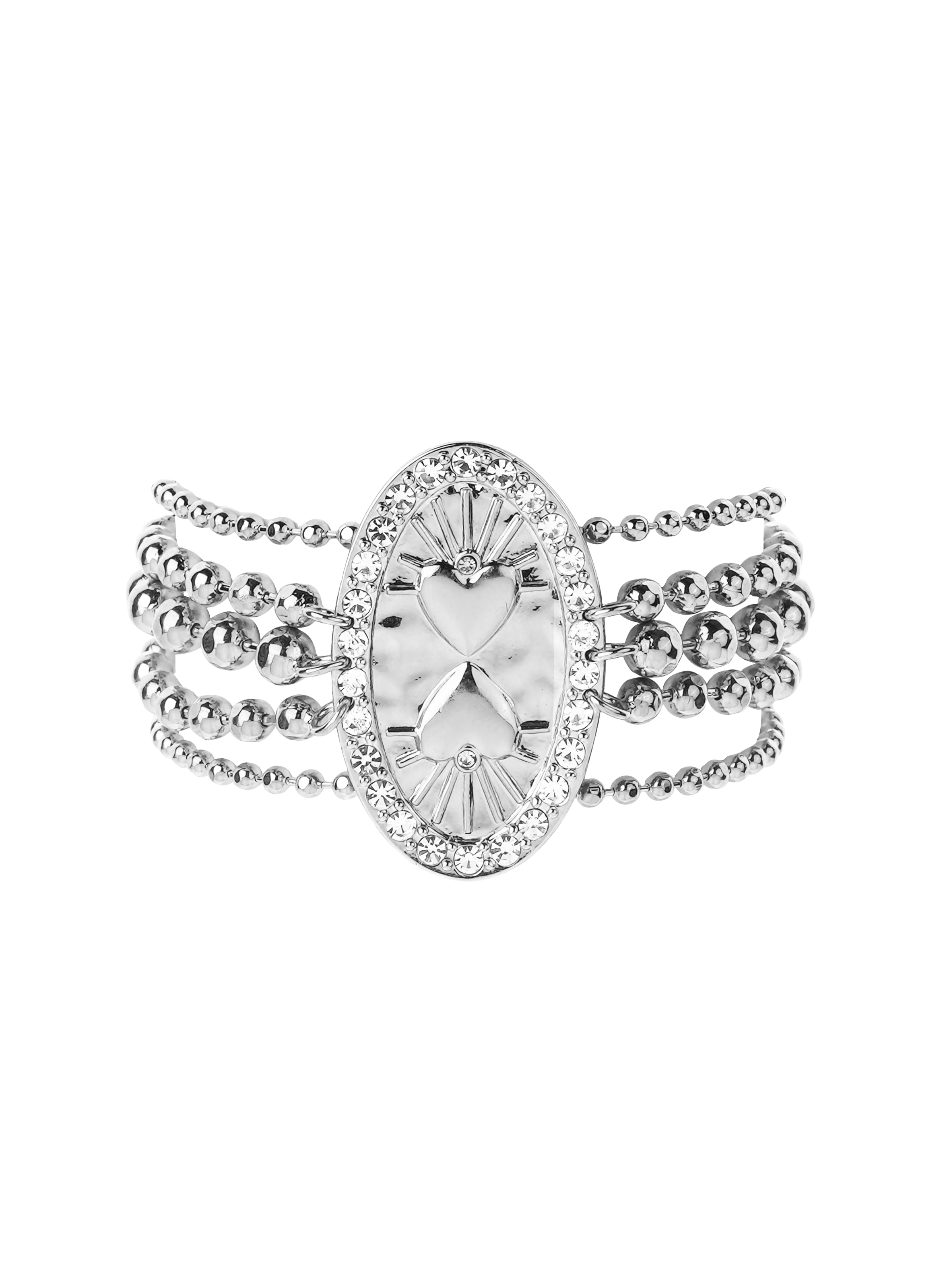 Multilink cuff bracelet with magnetic clasp HIPANEMA Silver