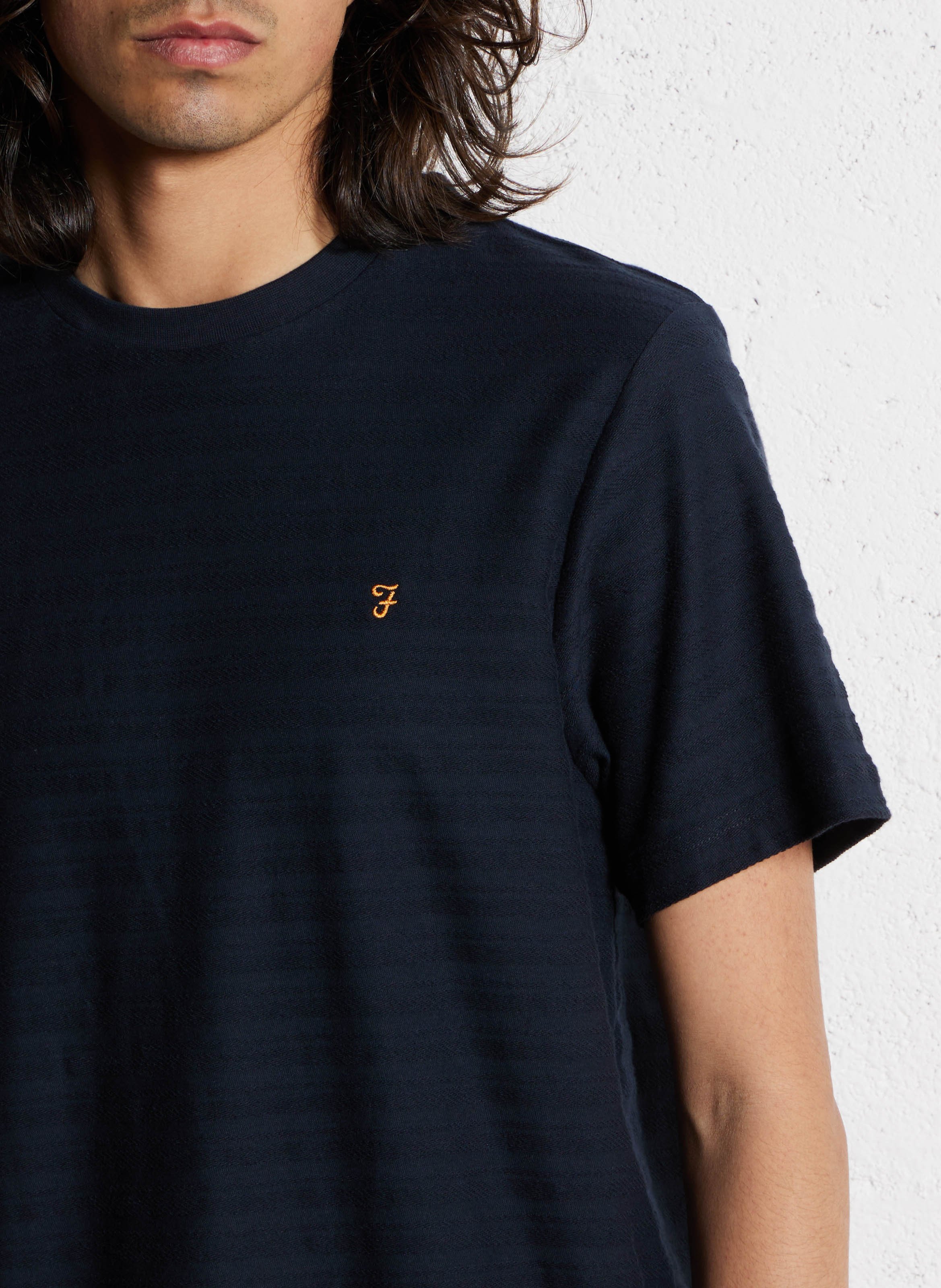 Straight-cut organic cotton T-shirt FARAH Blue