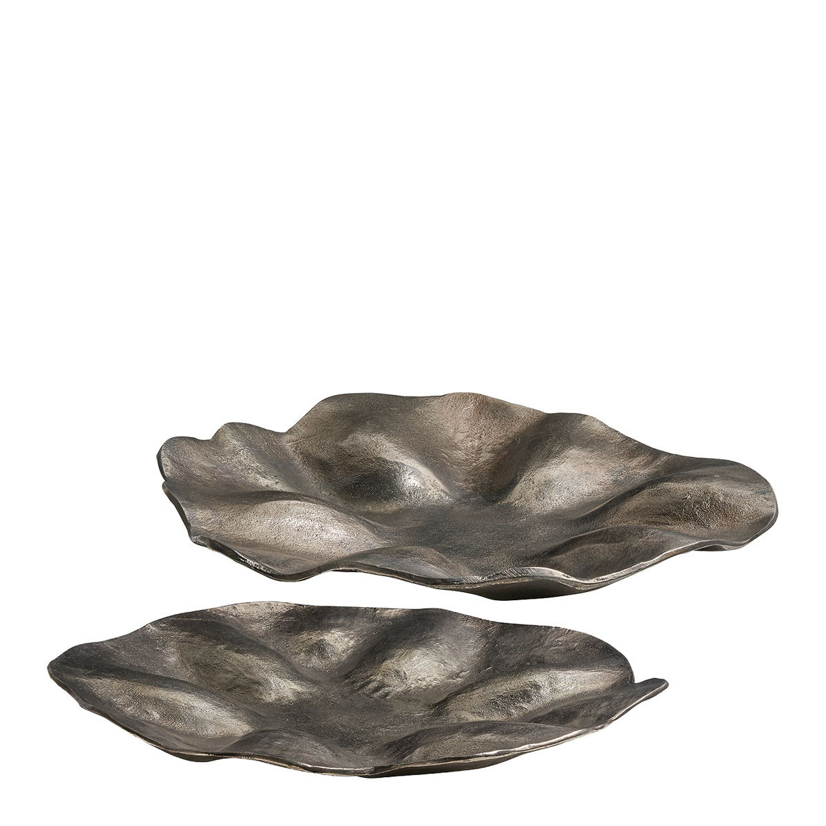 Set de 2 plateaux métal BLANC D'IVOIRE Gris