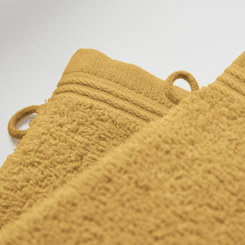 Set of 2 washcloths COTON PUR Yellow