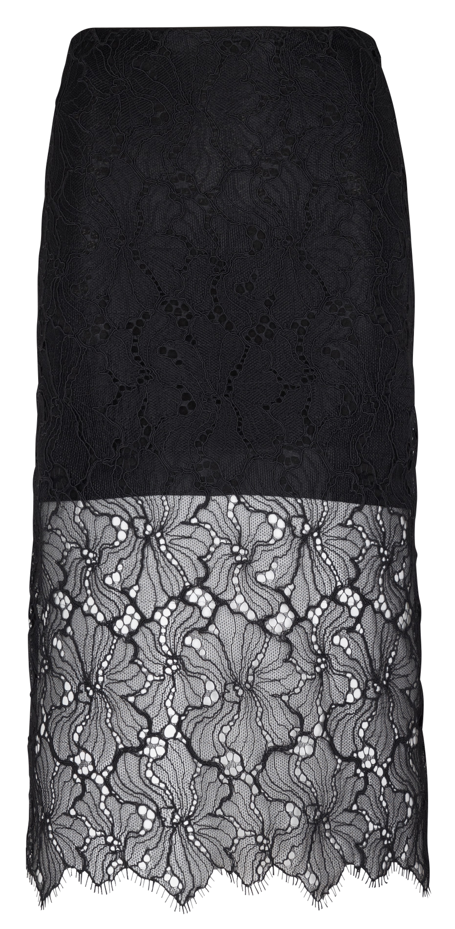 Jupe midi en dentelle  SUNCOO Noir