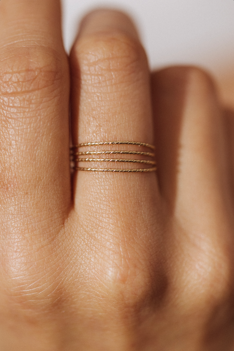 Multi-row sparkling ring YAY Golden