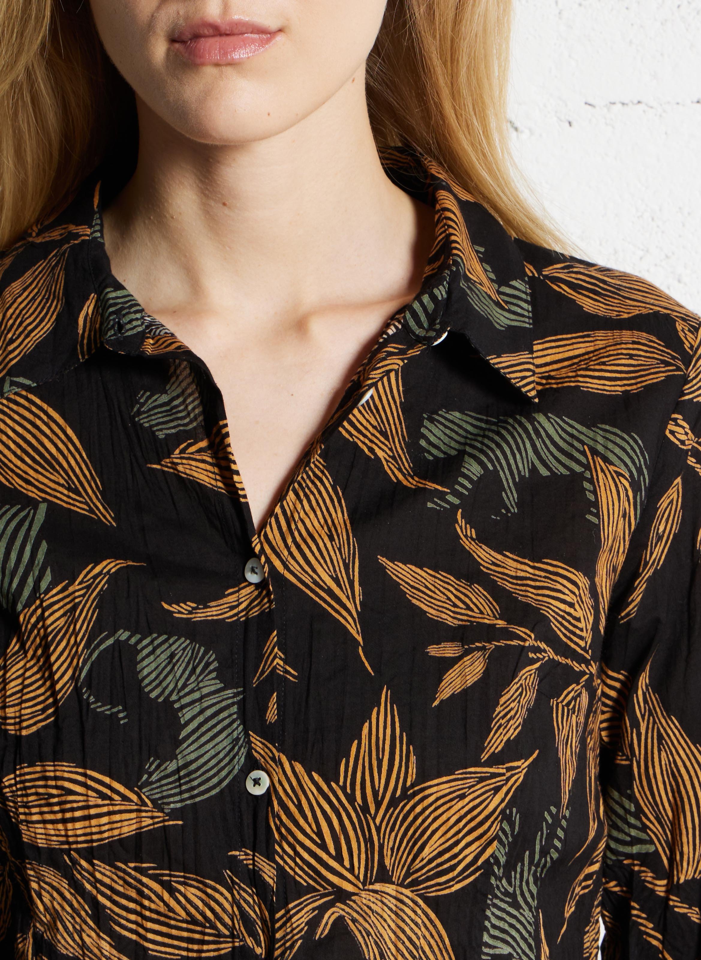 Chemise droite en coton imprimé NICE THINGS Noir