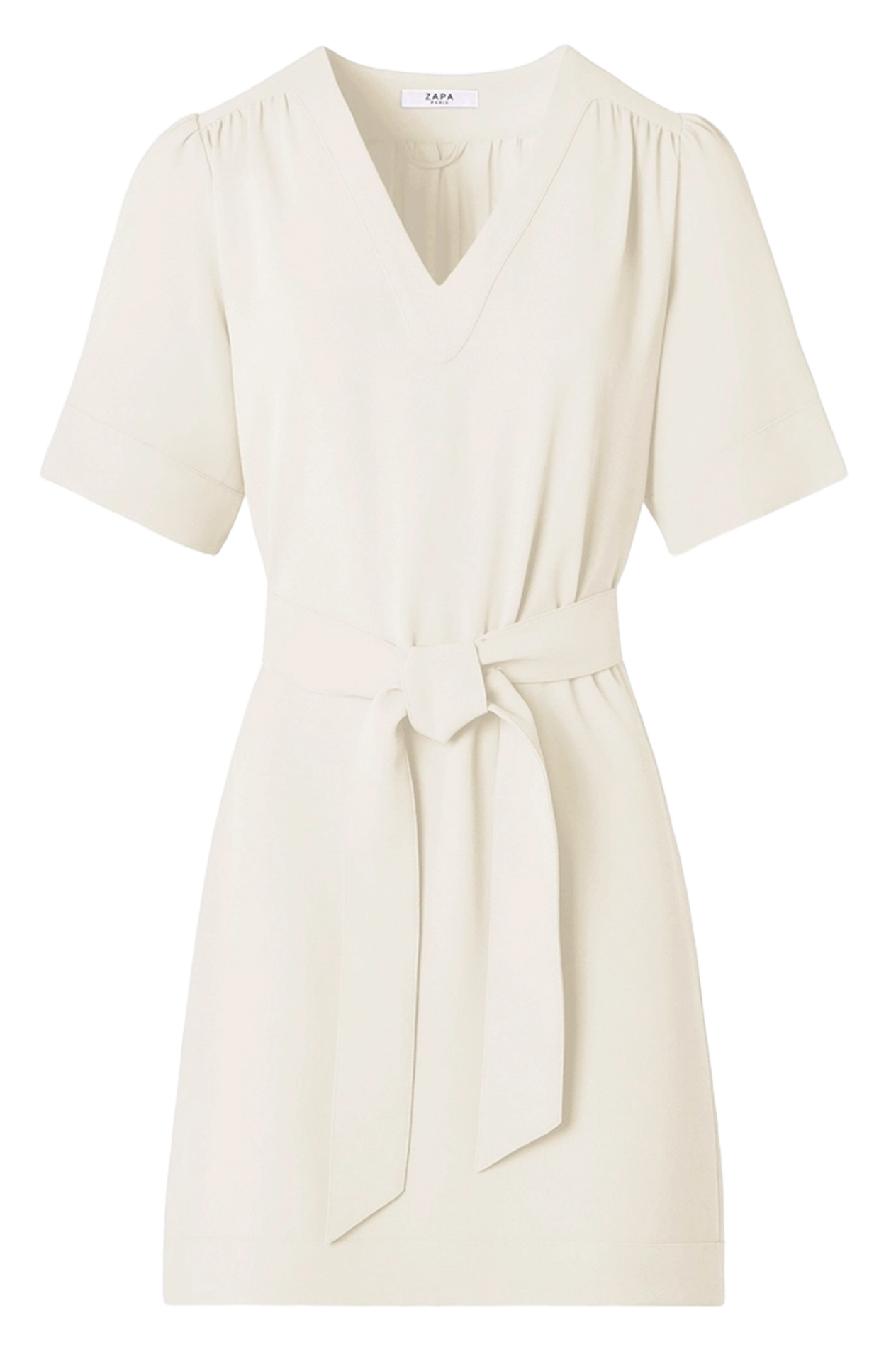 Korte jurk met V-hals ZAPA White