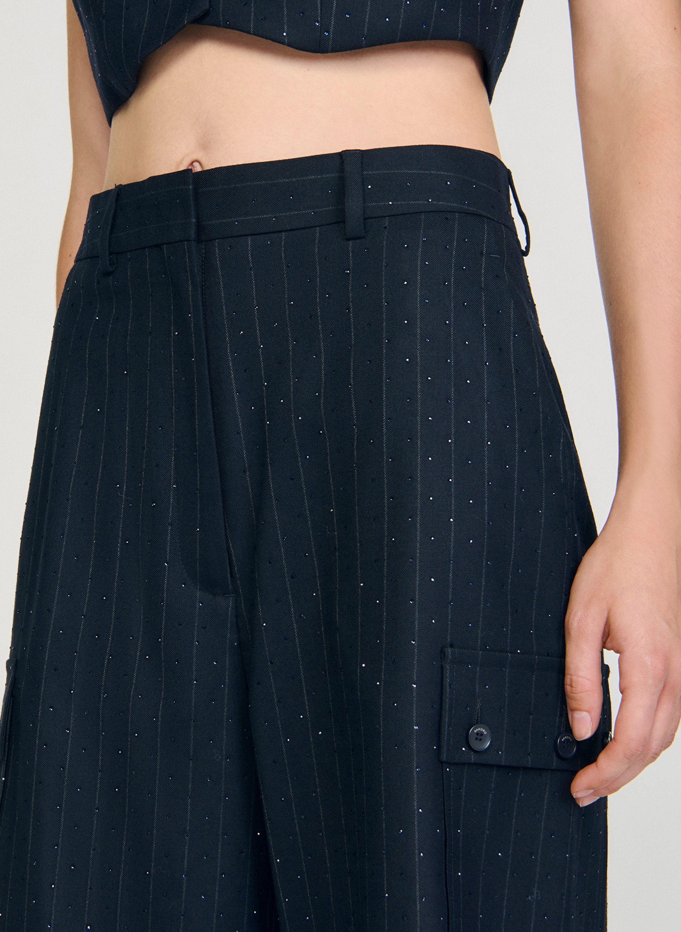 Bermuda droit en laine mélangée SANDRO Bleu