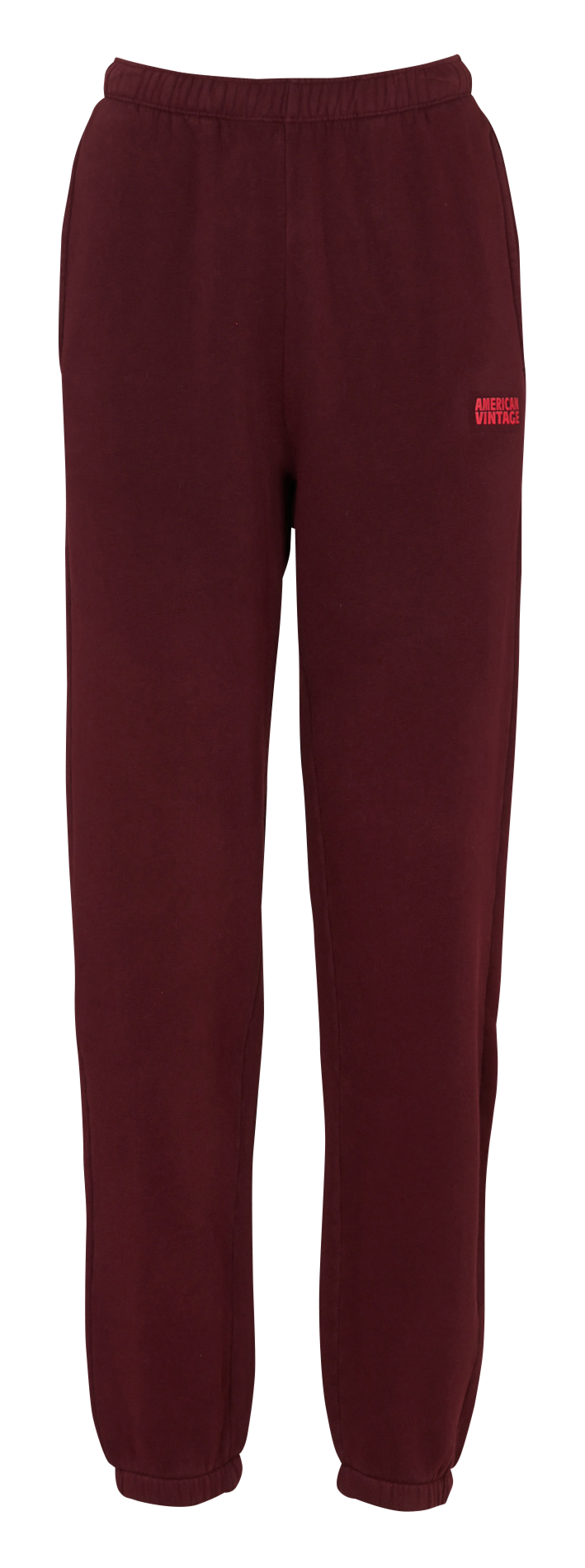High-waisted cotton-blend joggers AMERICAN VINTAGE Red