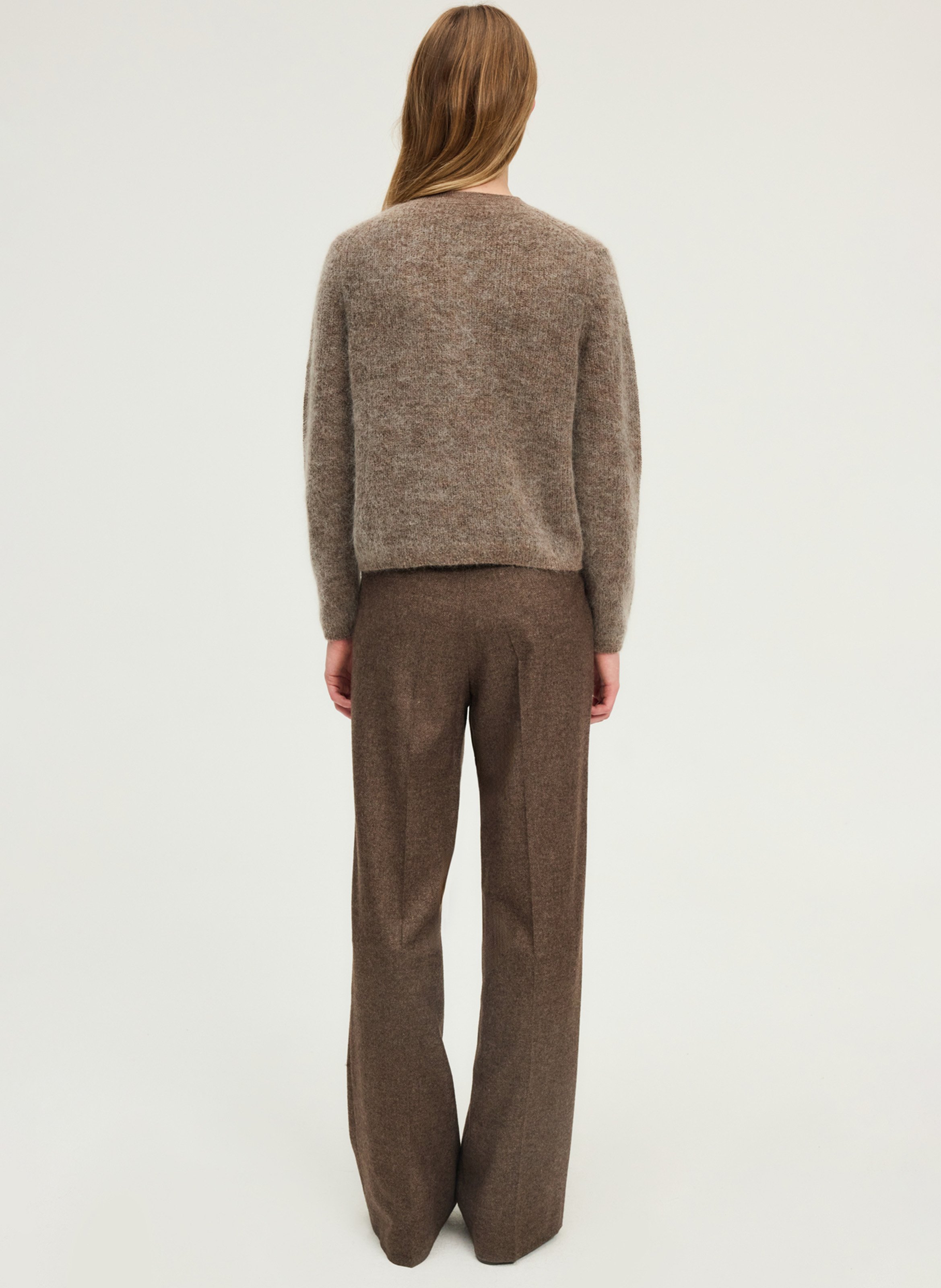 Gilet droit en maille PABLO Marron