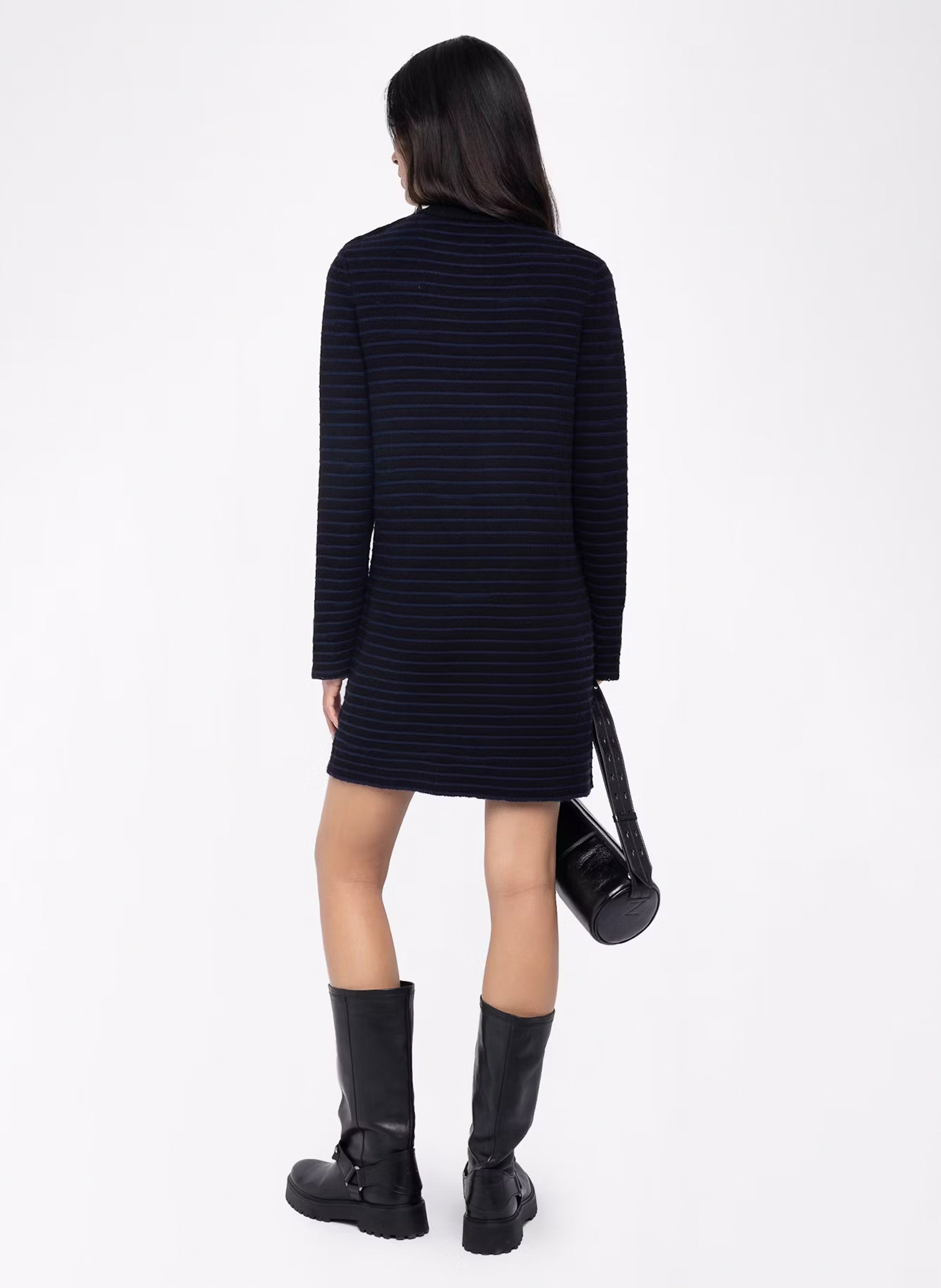 Robe courte col rond en laine mélangée ZADIG&VOLTAIRE Noir