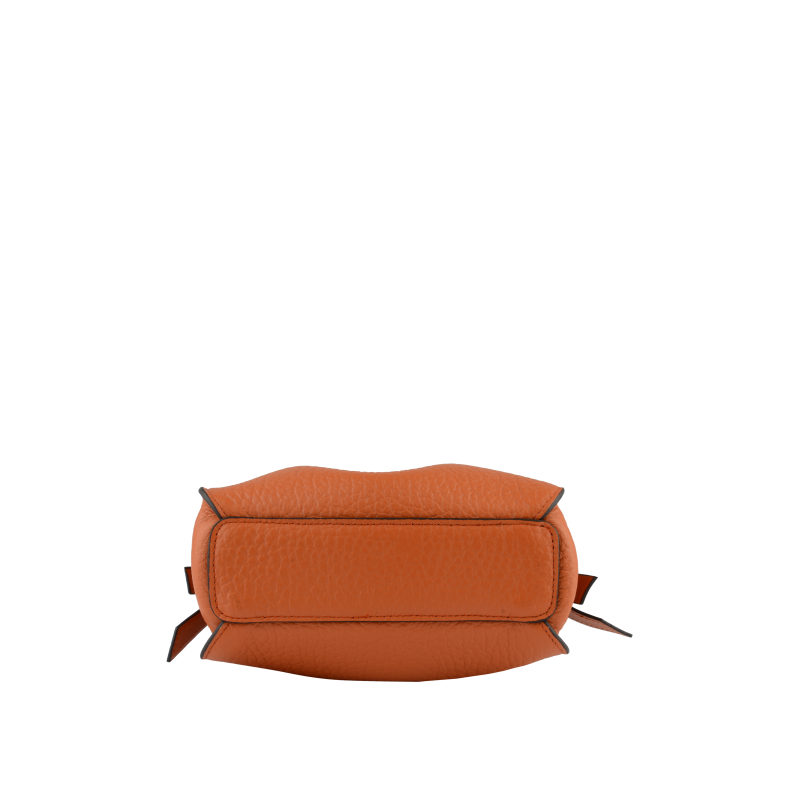 Shoulder bag - cowhide leather POURCHET Orange