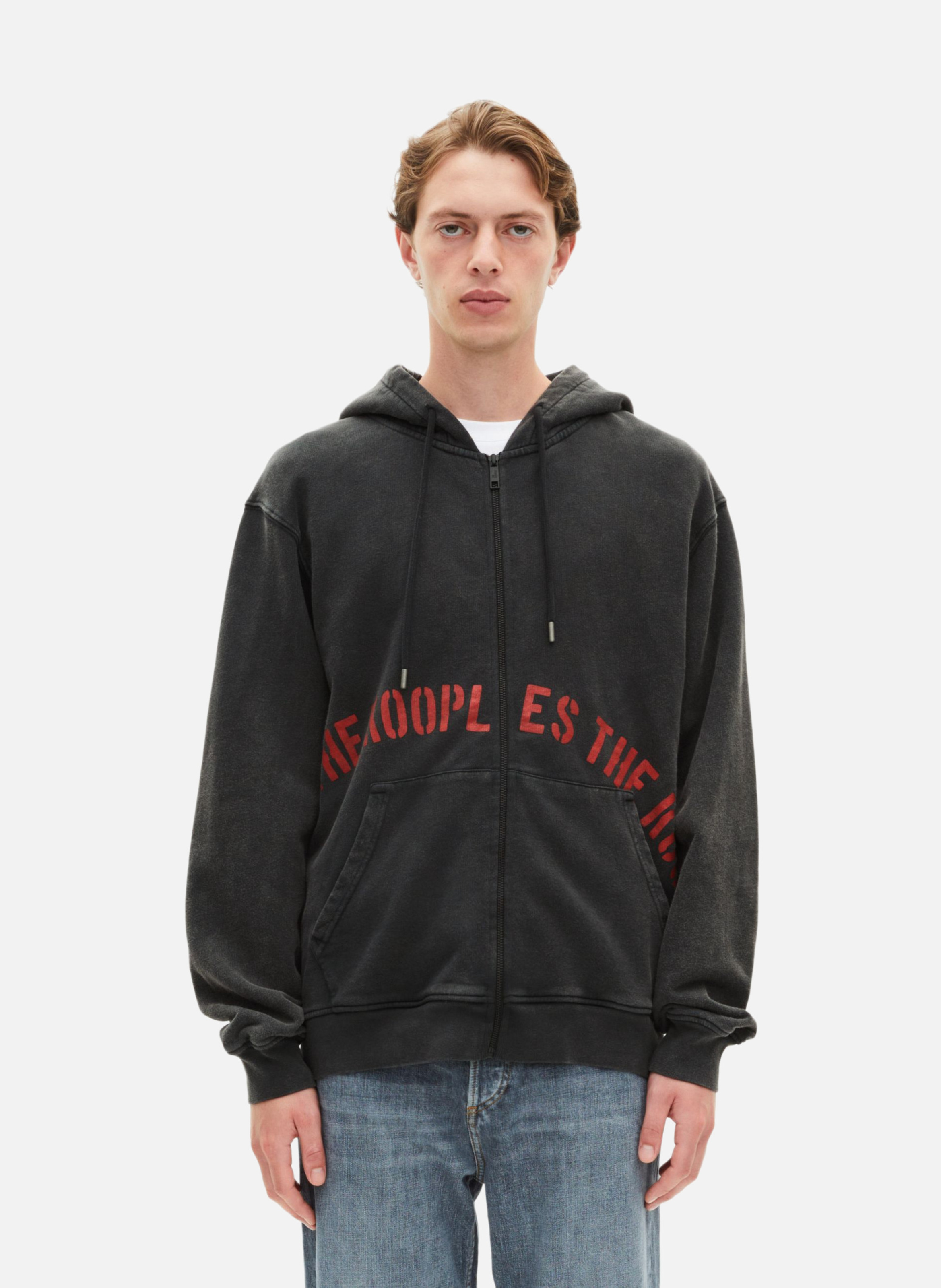 Zip-up sweatshirt with screen printing THE KOOPLES Black