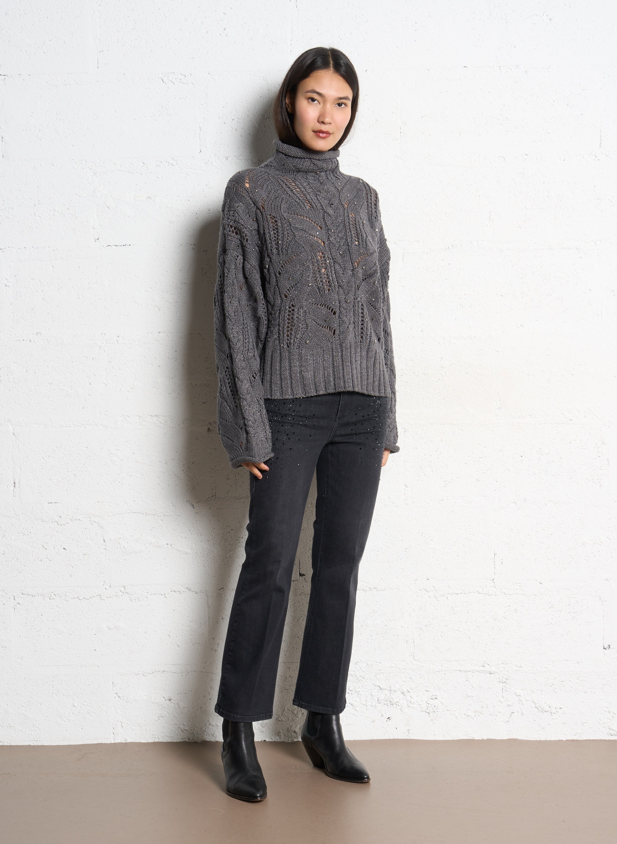 Straight Cut Jeans mit Strass LIU JO Schwarz