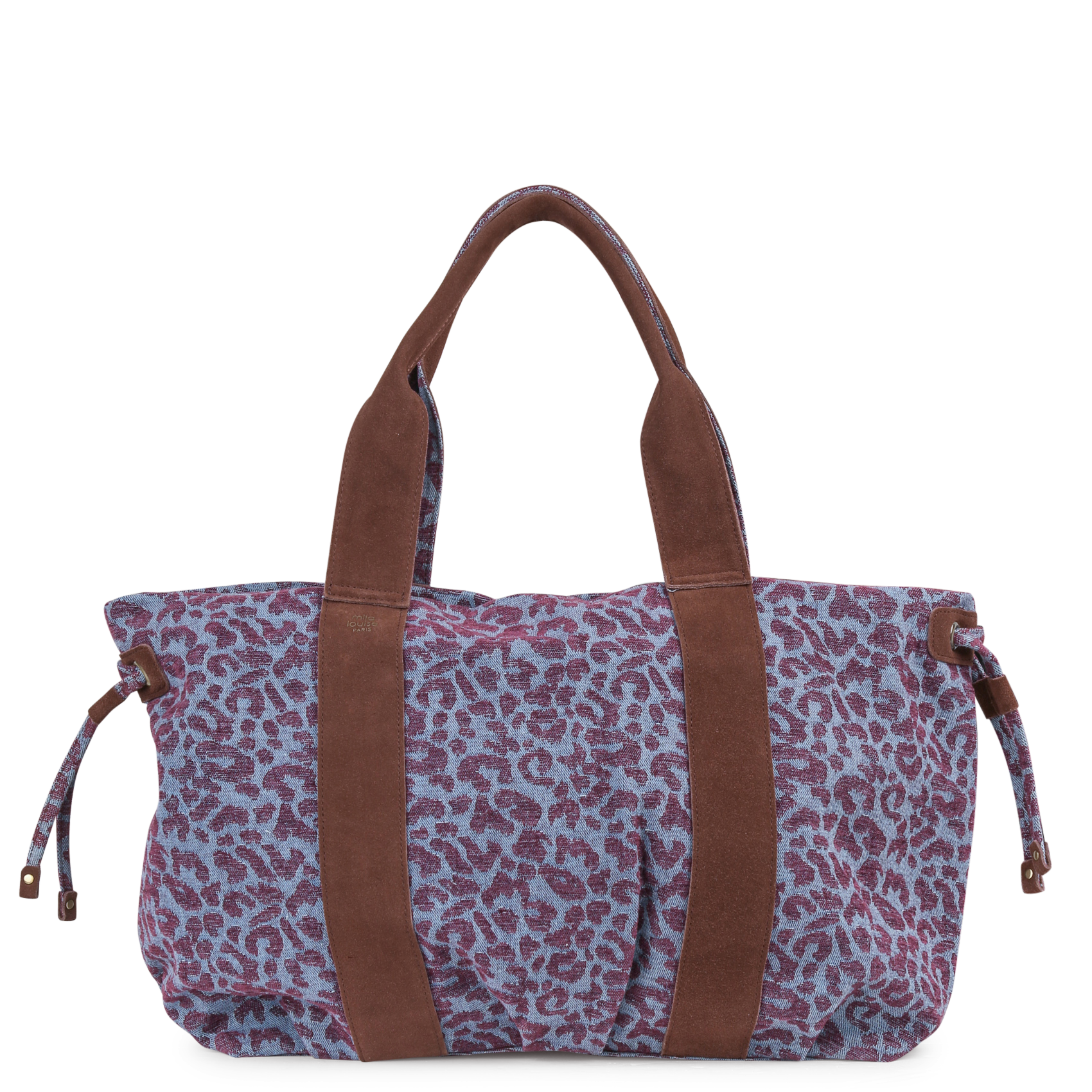 Shopper van bedrukte jacquard MILA LOUISE Bruin