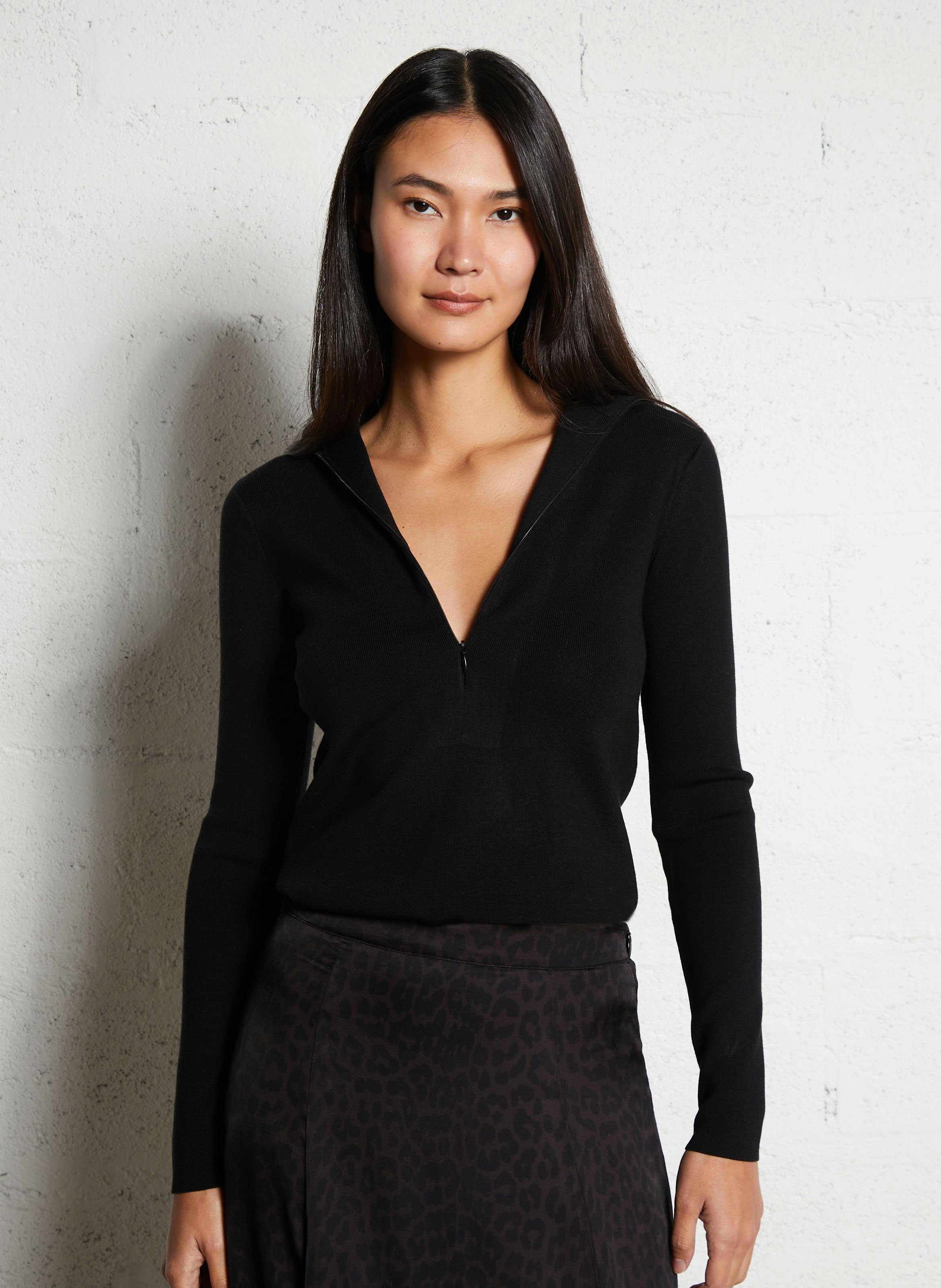 Pull col roulé en laine mélangée BERENICE