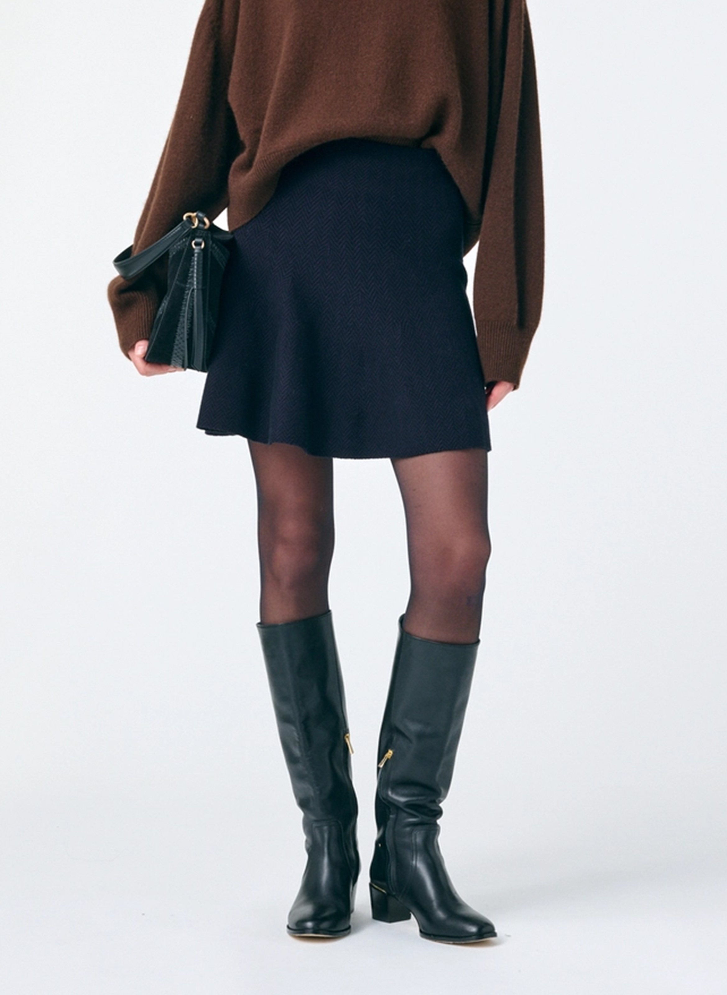 Jupe courte évasée VANESSA BRUNO Noir