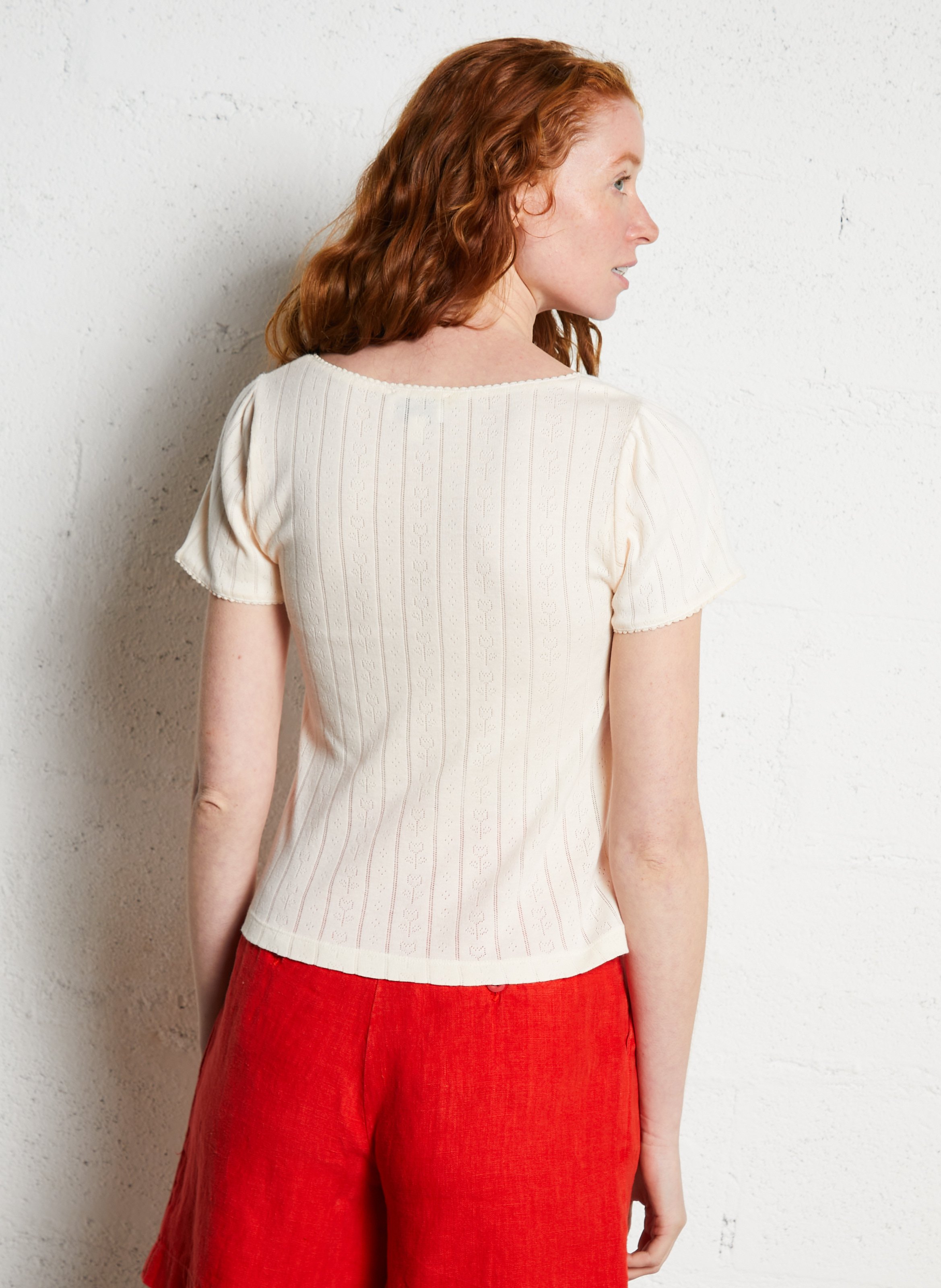 Gestreept T-shirt in marinelook met lange mouwen EMILE ET IDA Beige