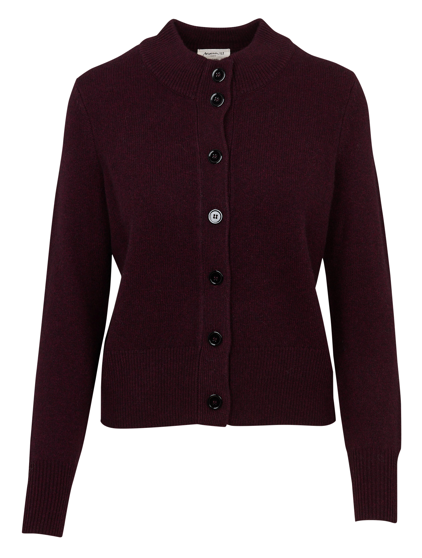 Round-neck wool cardigan MAISON 123 Purple