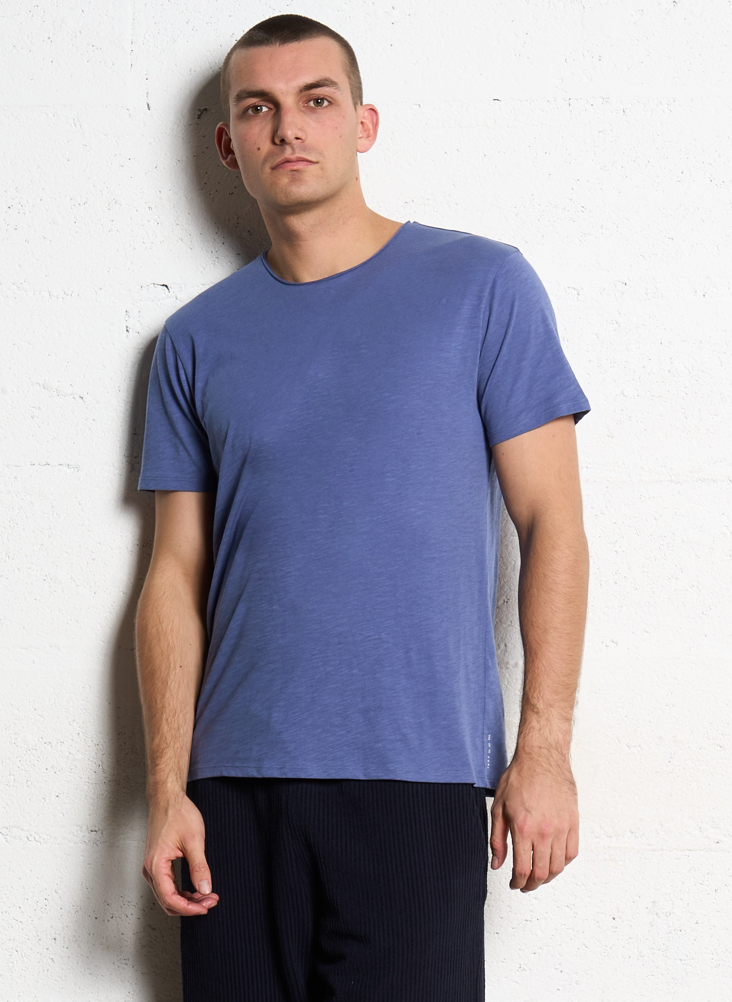 Gerade geschnittenes Rundhals-T-Shirt aus Baumwolle IKKS Blau