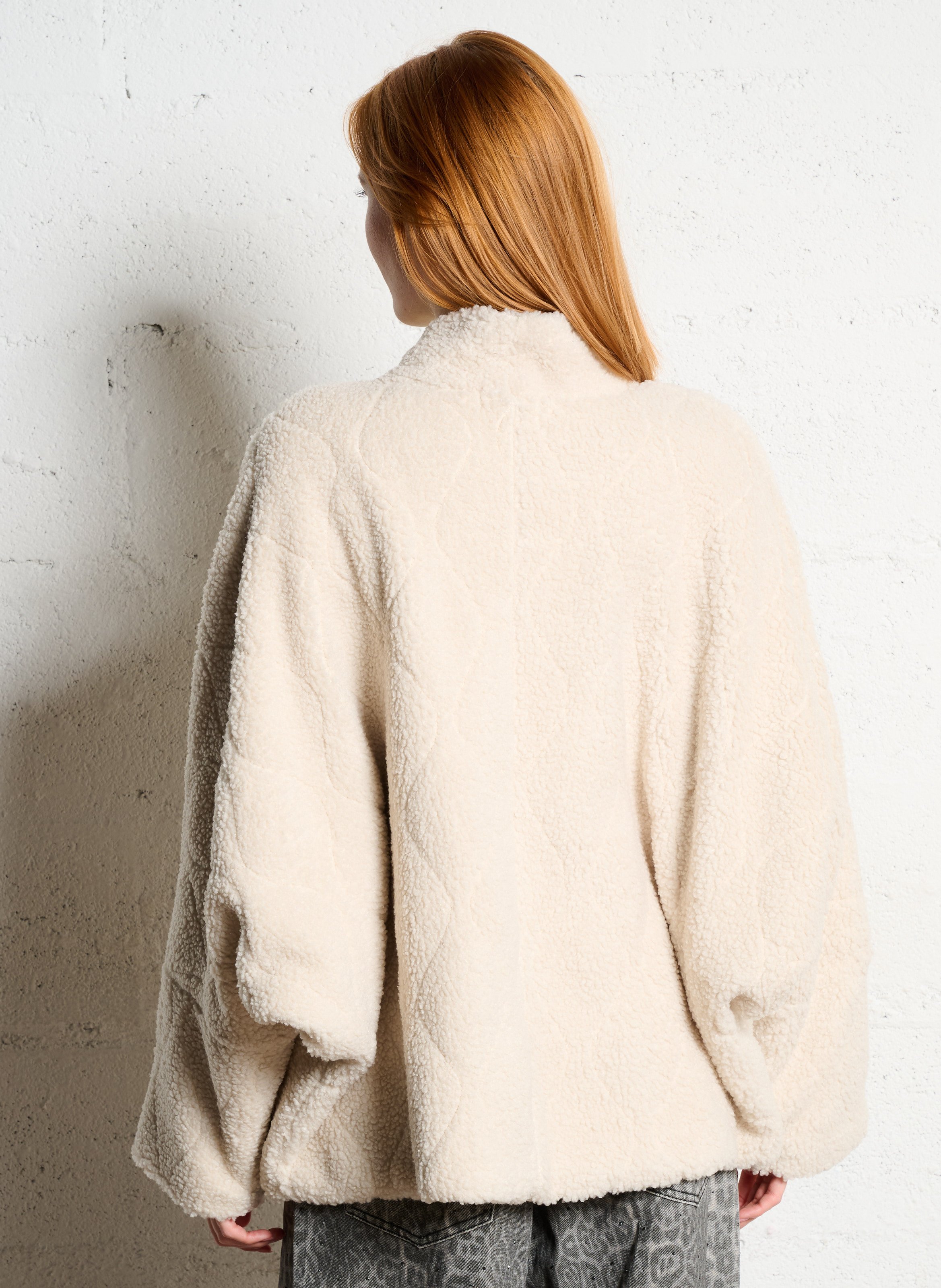 Jacke mit Schalkragen und Kunstfell-Effekt AOKYANOS Beige