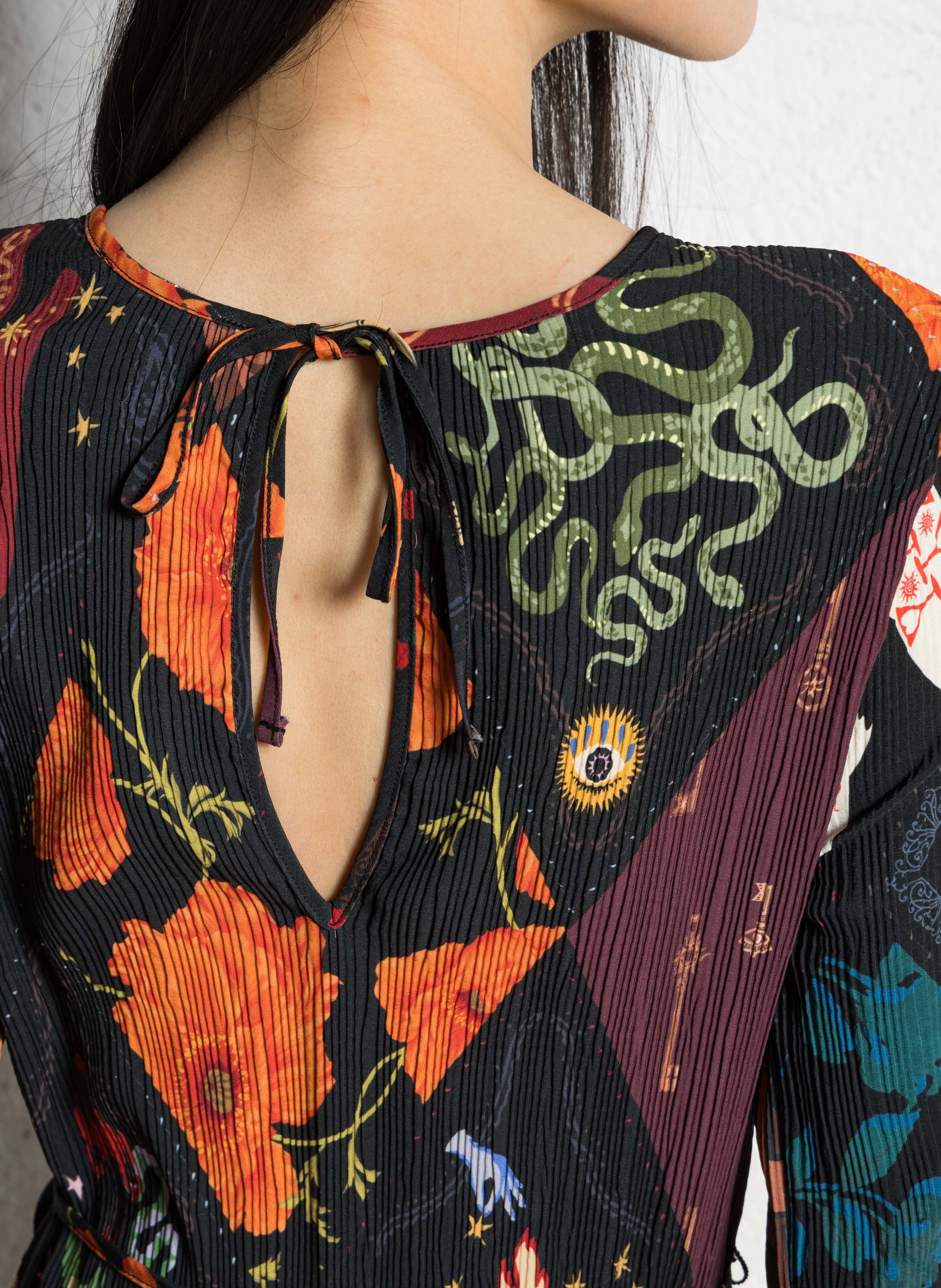 Robe midi col rond imprimée NEVER FULLY DRESSED Multicolore