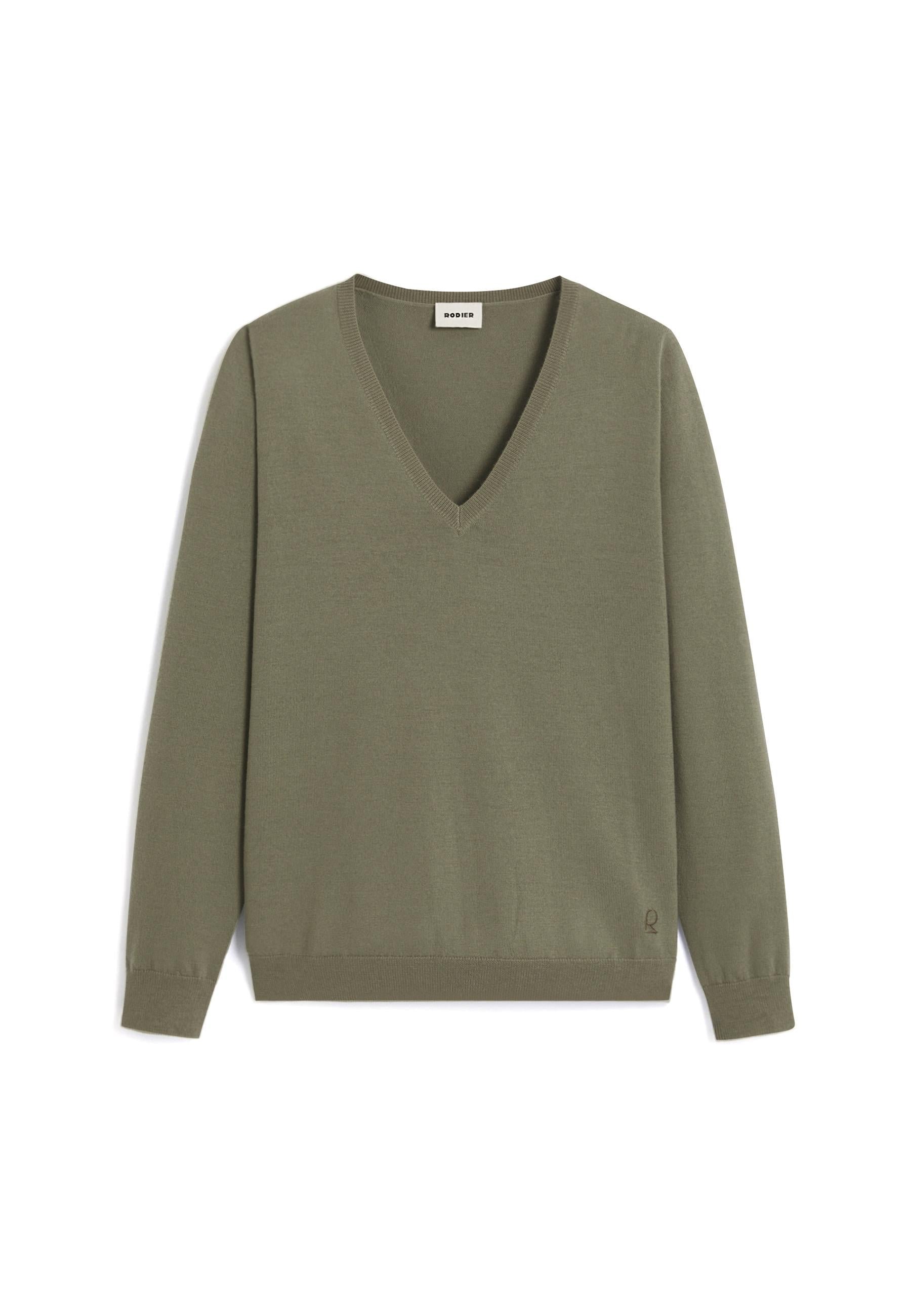 Bunelle wool V-neck sweater RODIER Green