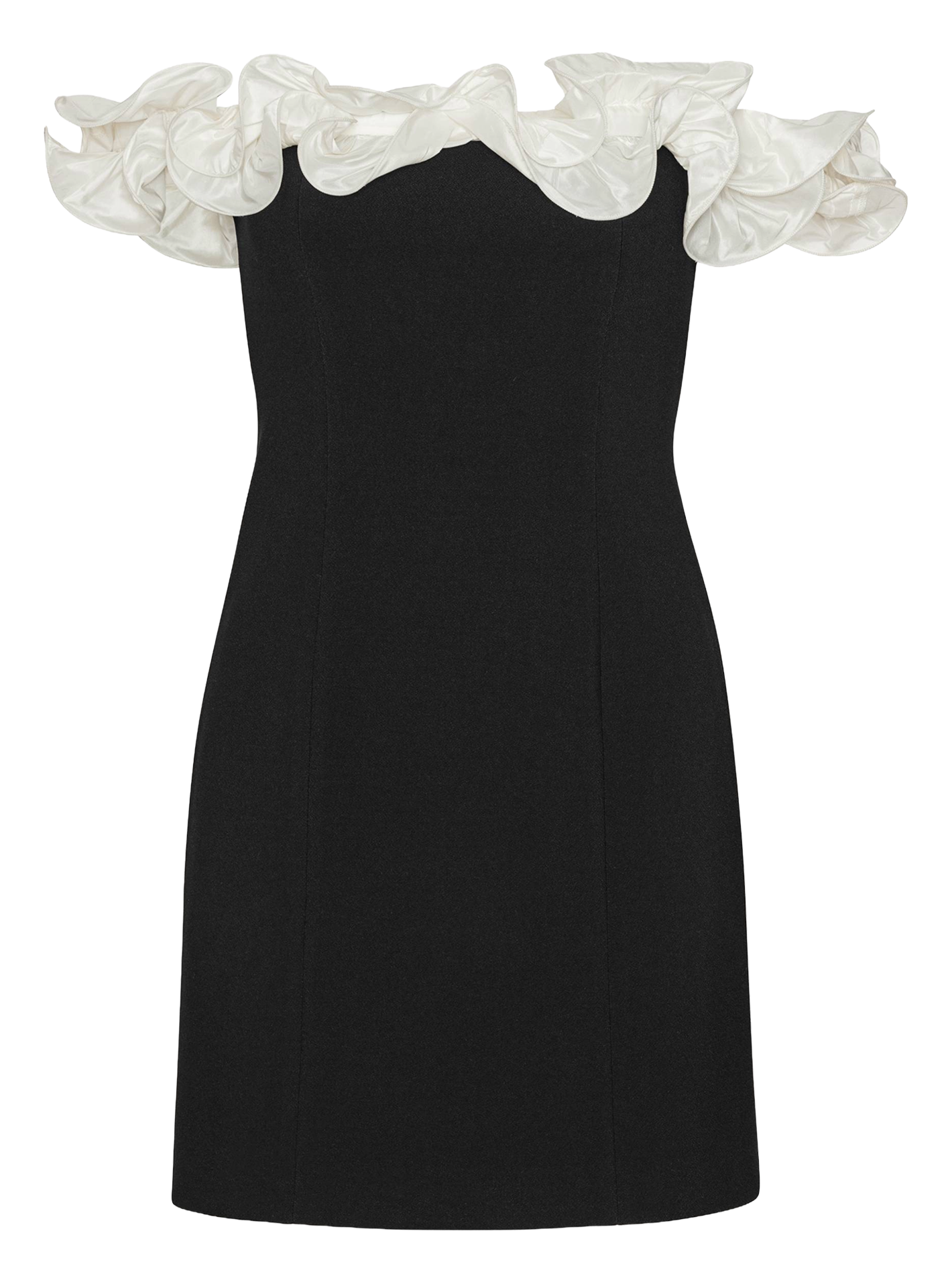 Short dress with ruffle ROTATE Black