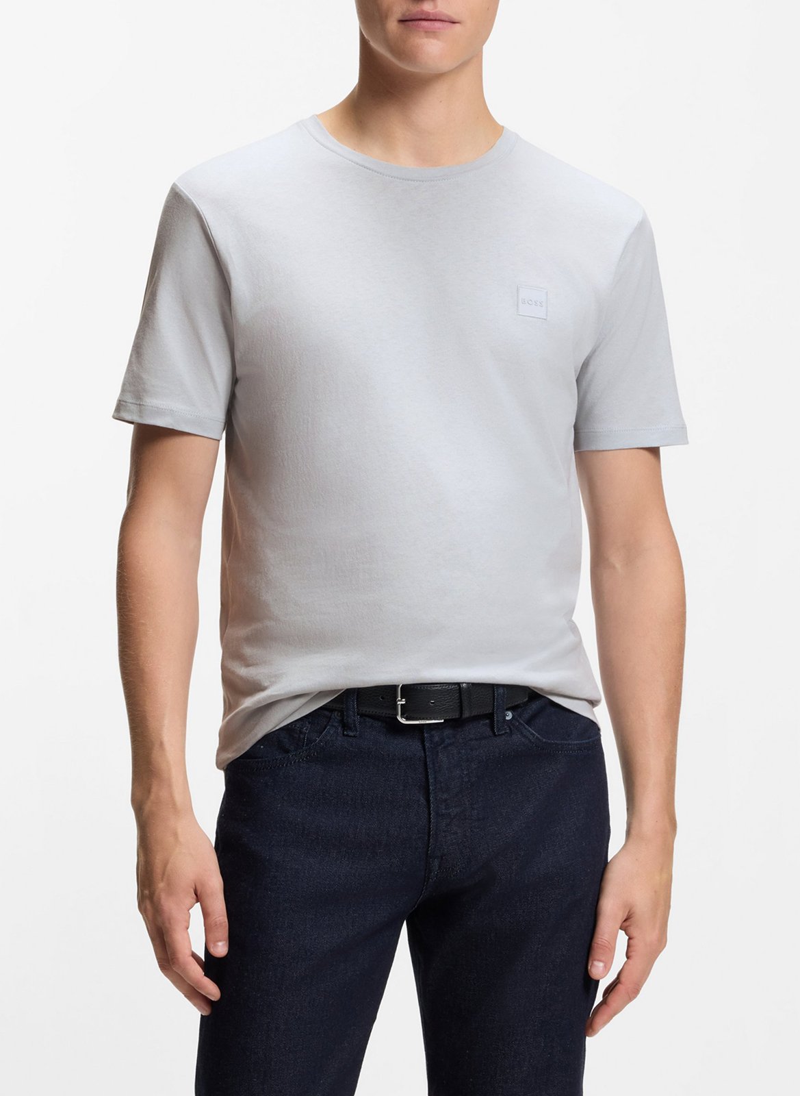 Short-sleeved round-neck cotton T-shirt BOSS Grey