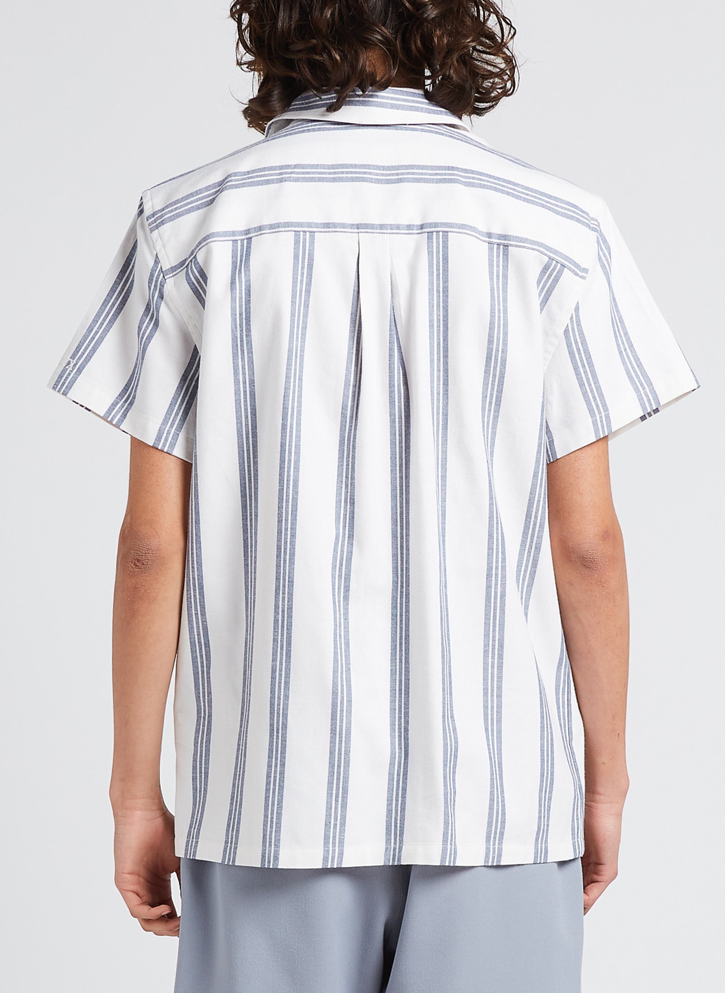 Weites Hemd mit Streifen aus Baumwolle LES DEUX Weiss