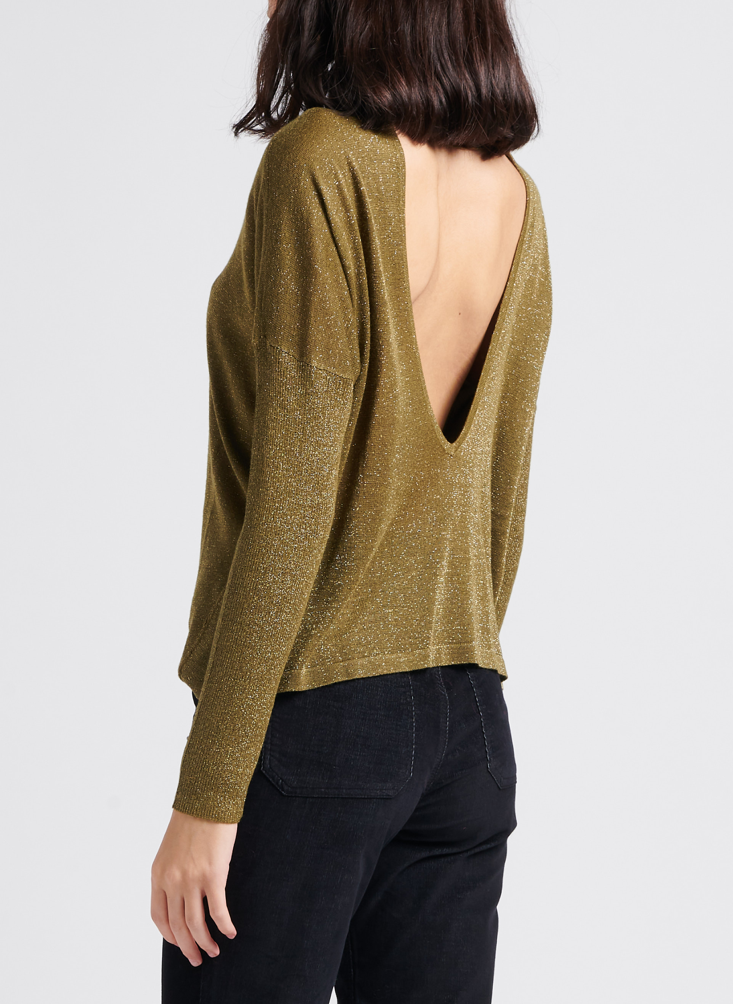 Loose-fit round-neck sweater Yellow