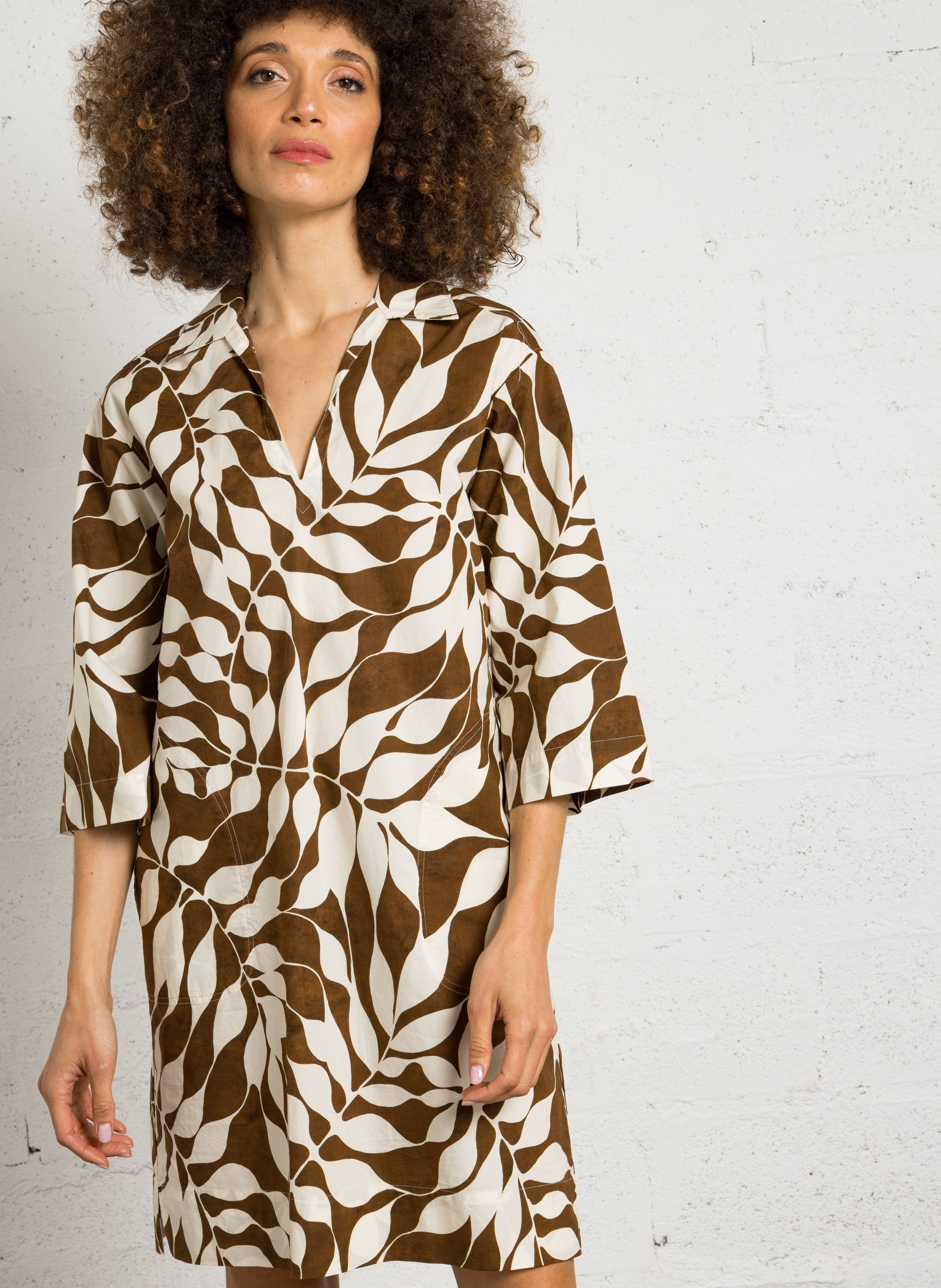 Robe courte droite imprimée en coton HARTFORD Multicolore