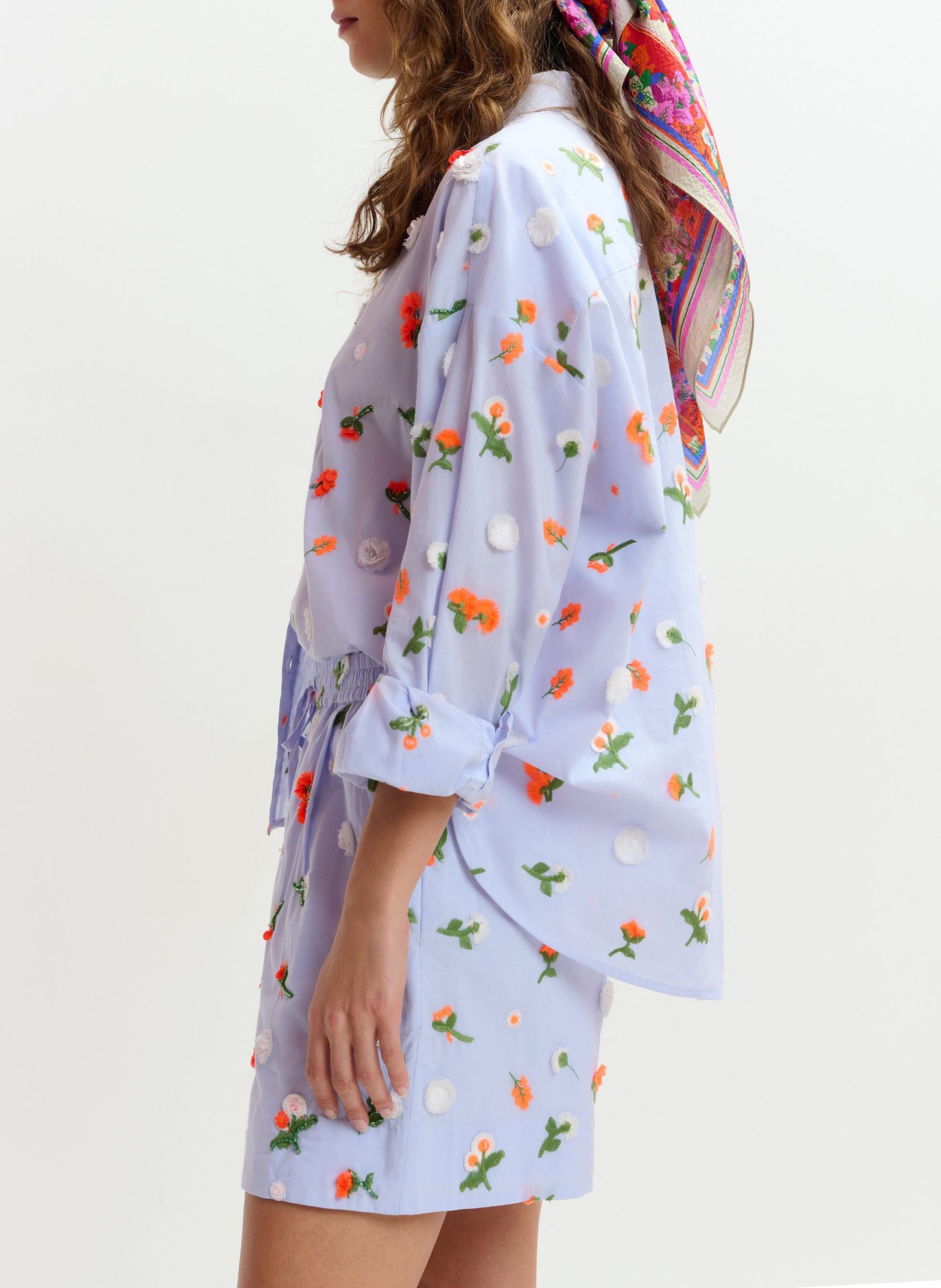 Geborduurde blouse van katoen  ESSENTIEL ANTWERP Blauw