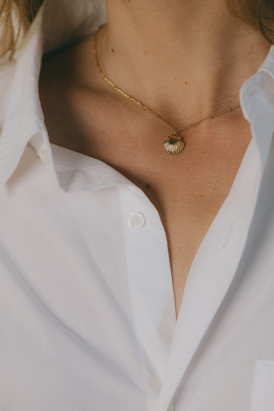 Gold-plated seashell necklace MONSIEUR SIMONE Silver