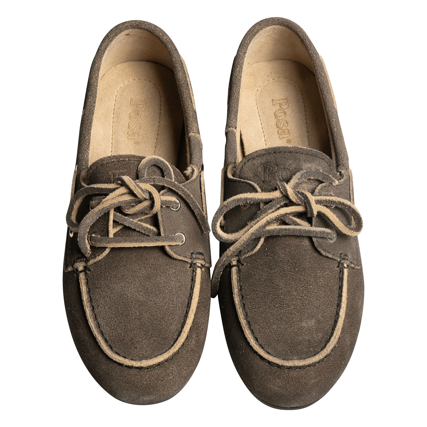 Leather boat shoes POSA Grey