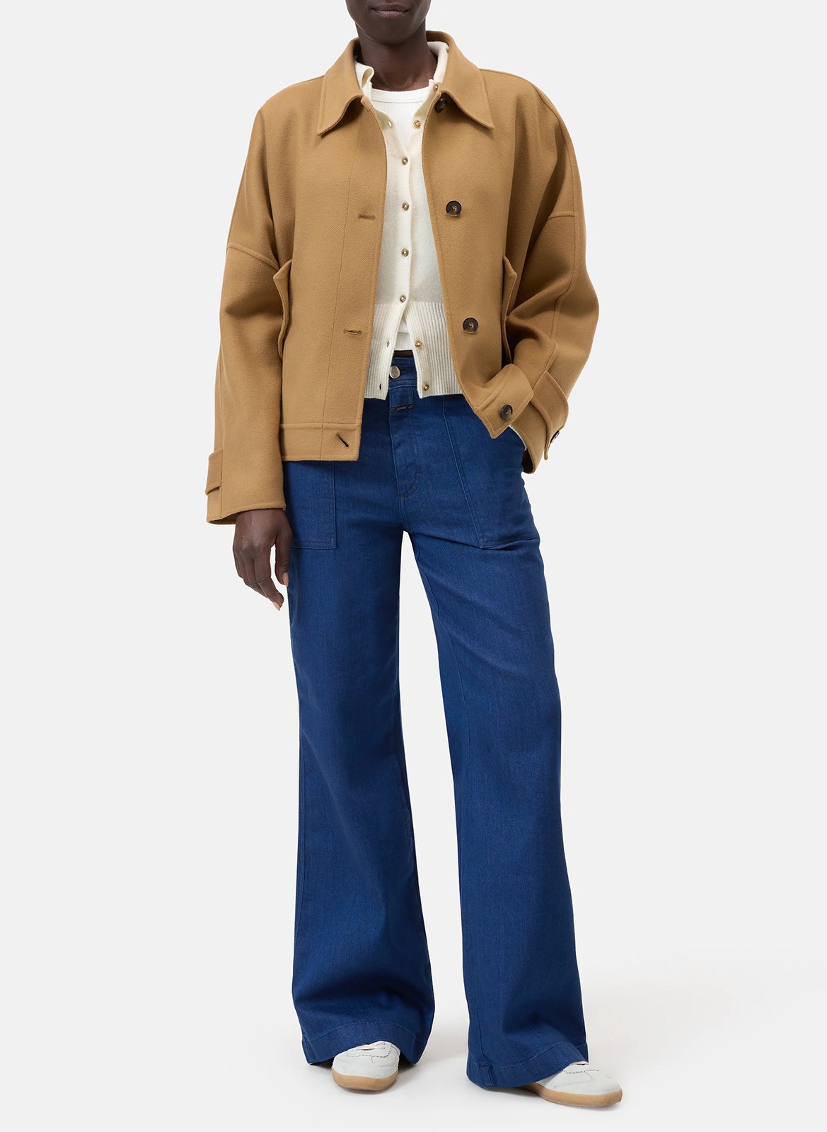 Jean large en coton mélangé CLOSED Bleu