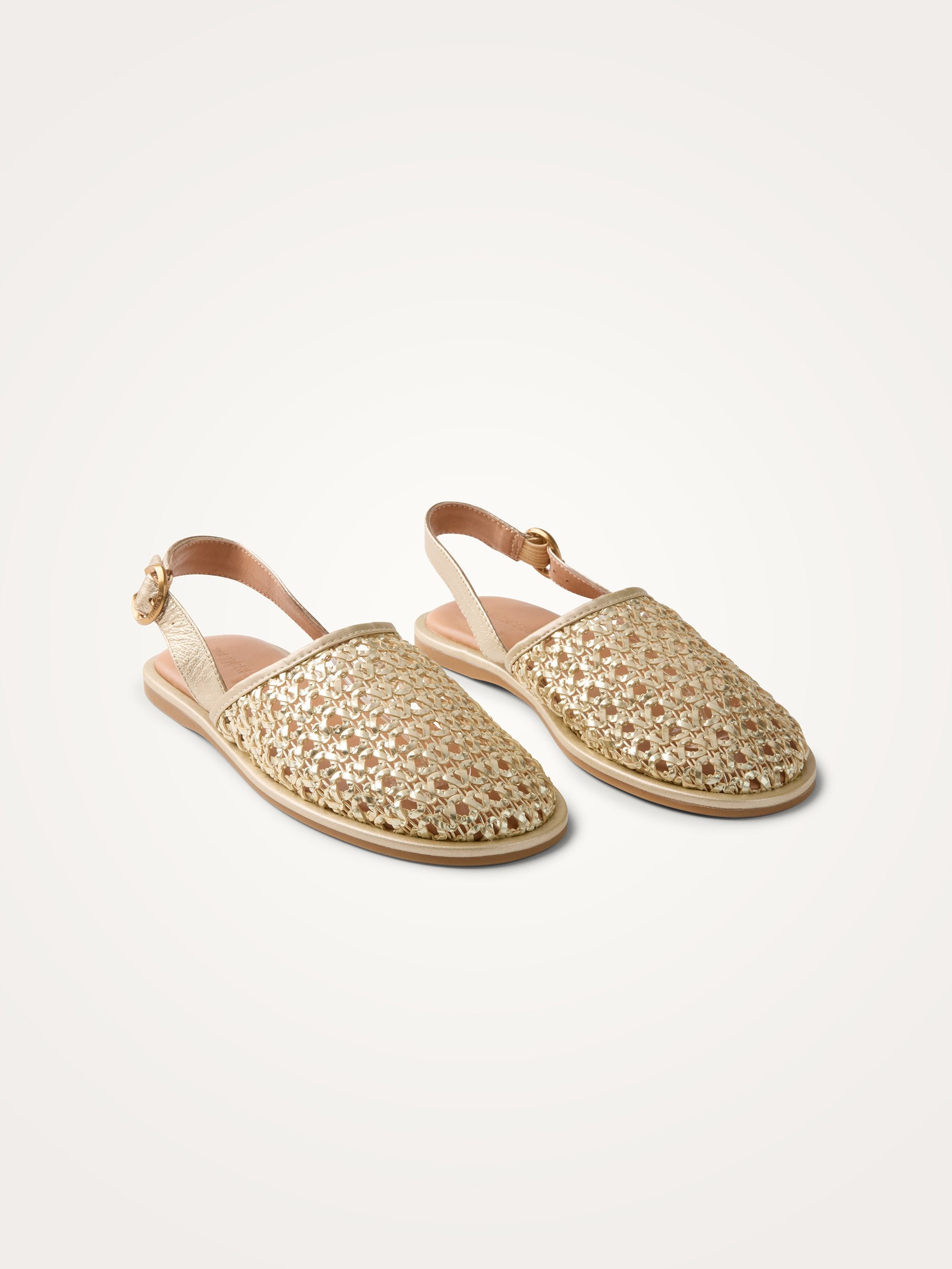 Woven slingback sandals with strap VANESSA WU Golden