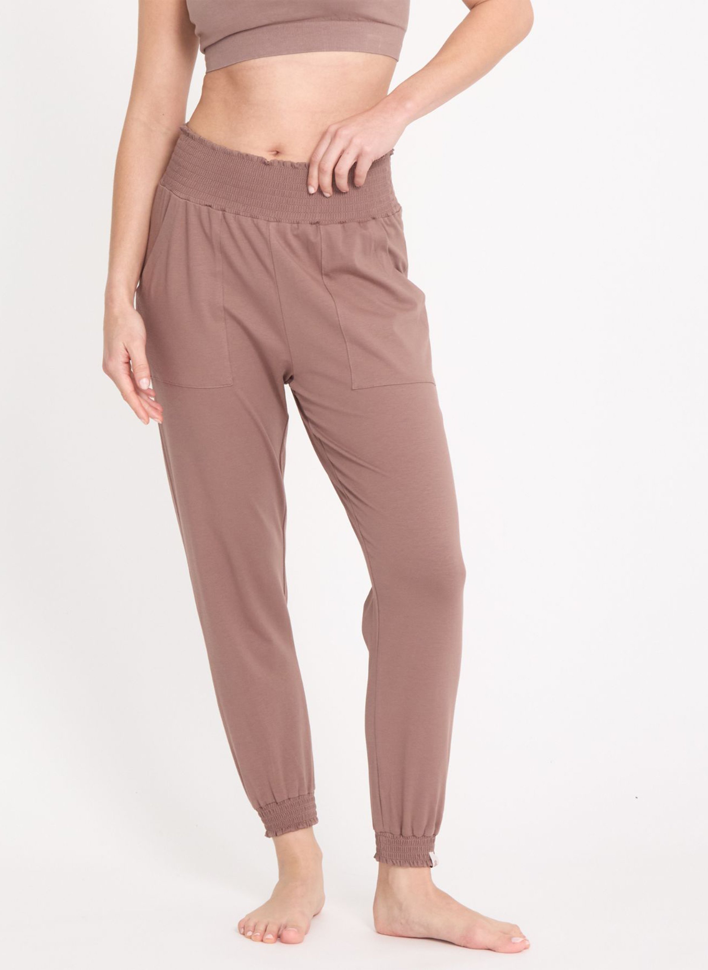 Rechte broek met hoge taille | katoenblend YOGA SEARCHER