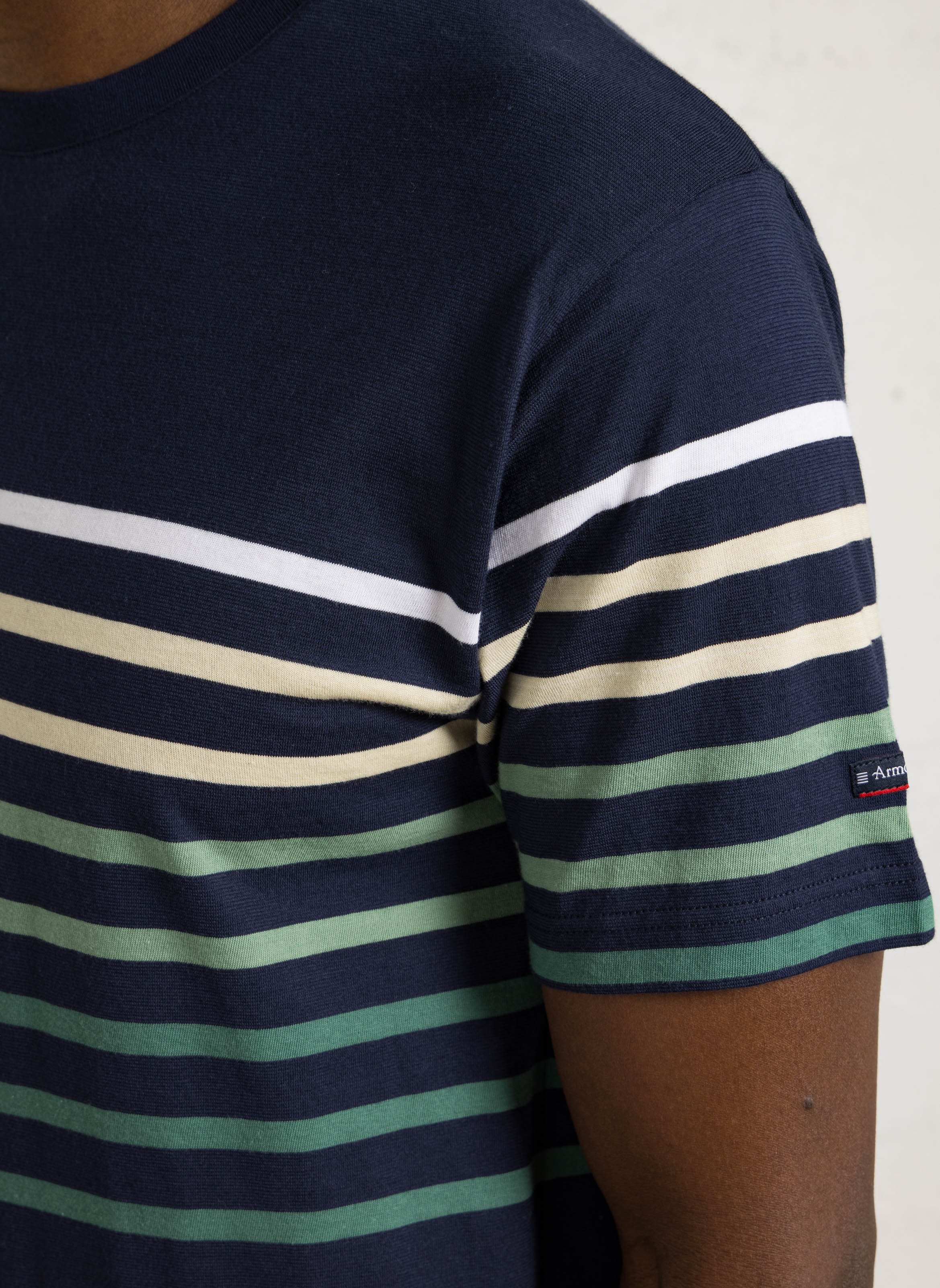 Tee-shirt droit col rond en coton ARMOR LUX Bleu