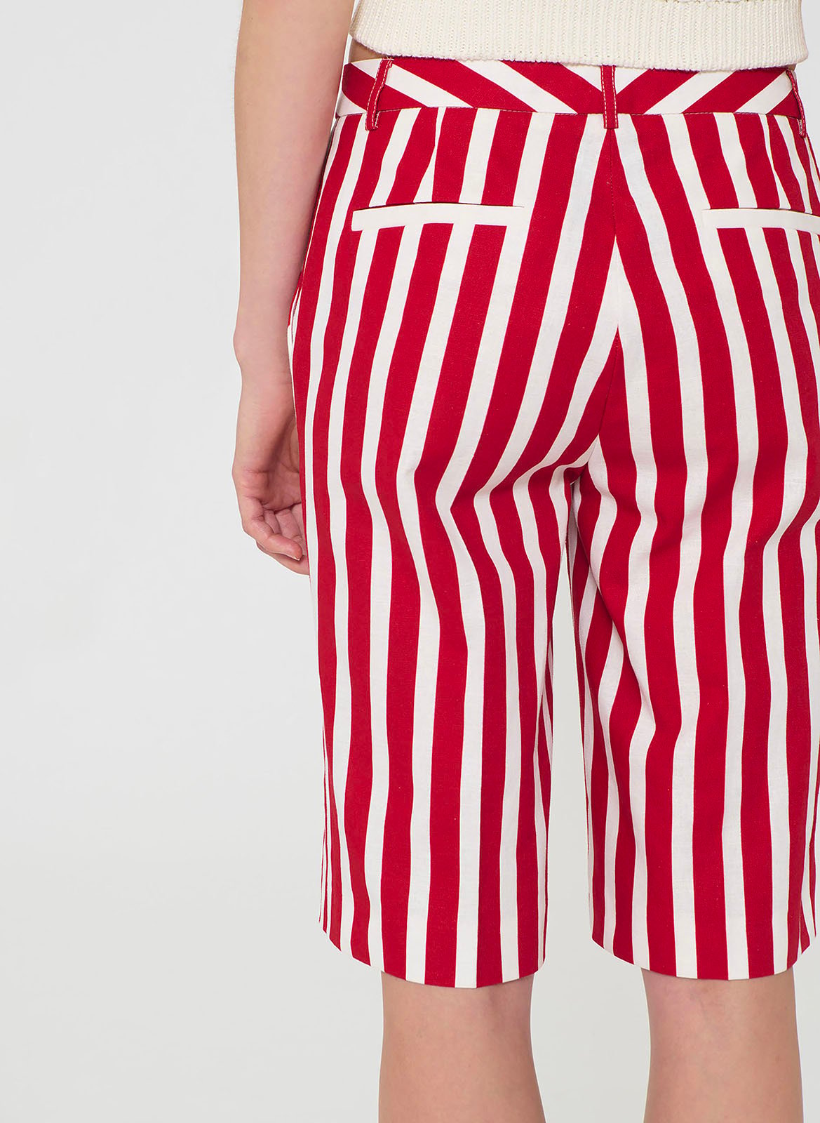 Short droit en lin mélangé TARA JARMON Rouge