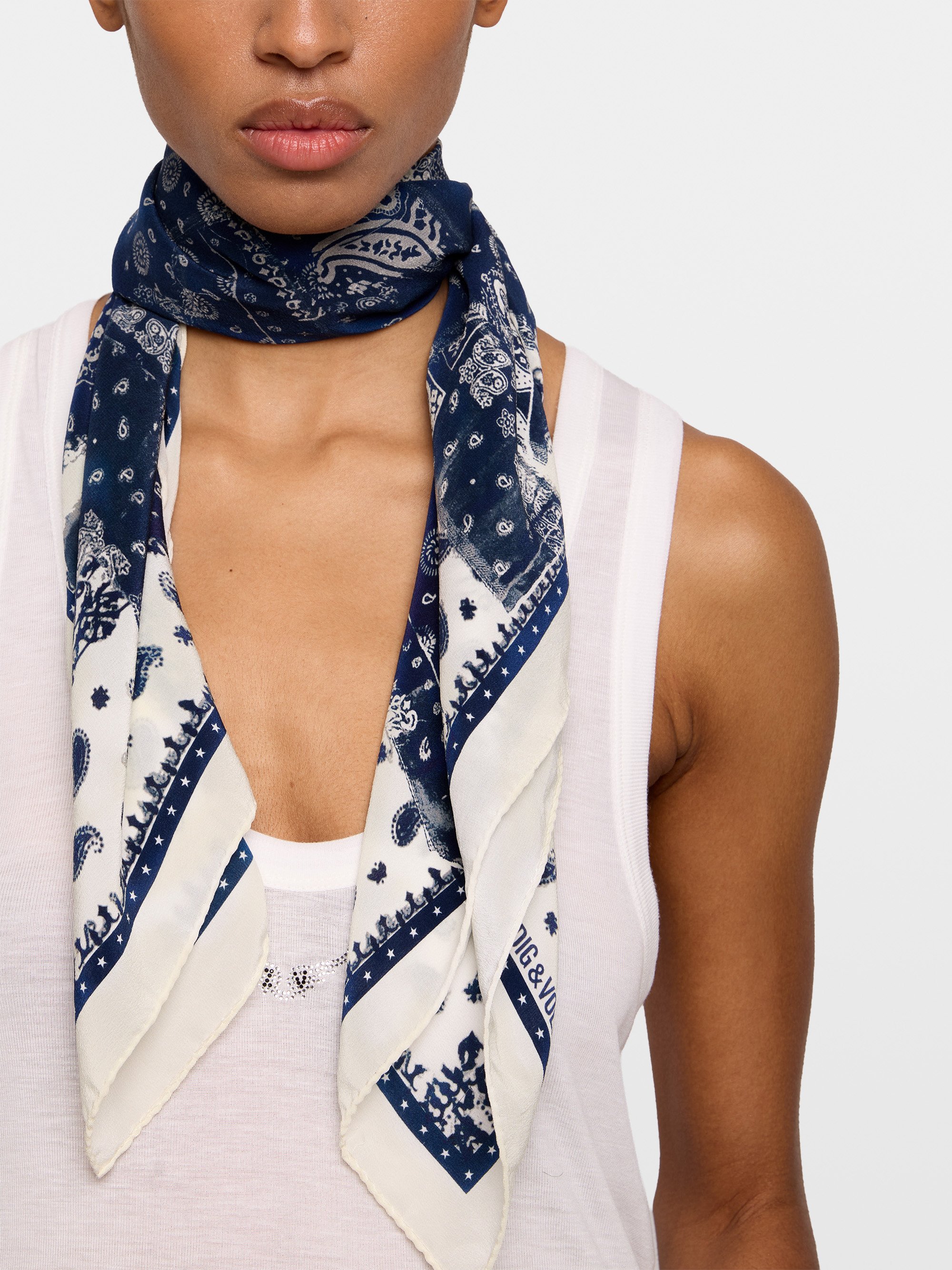 Foulard en soie ZADIG&VOLTAIRE Blanc