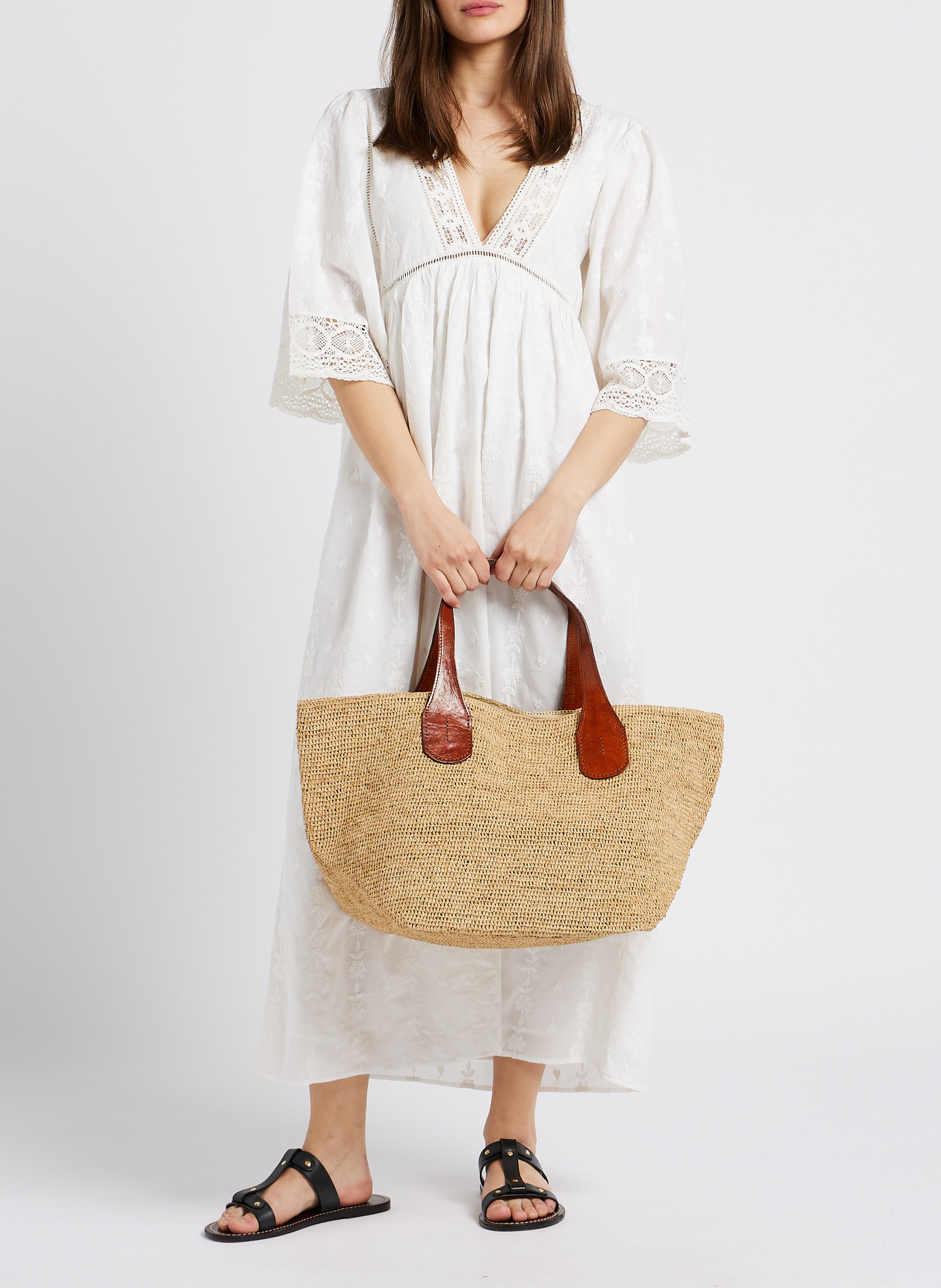 Raffia tote bag IBELIV Beige