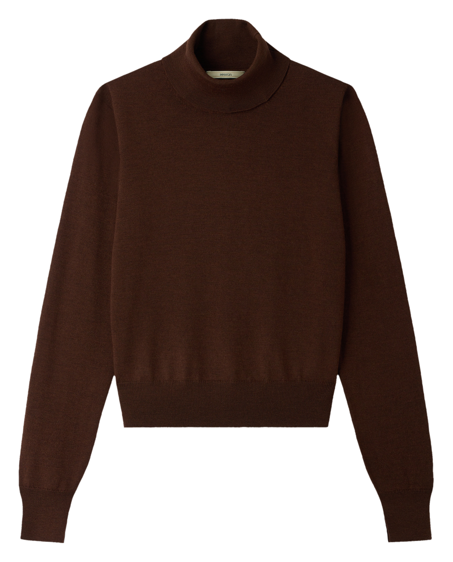 Straight wool polo neck jumper SESSUN Brown