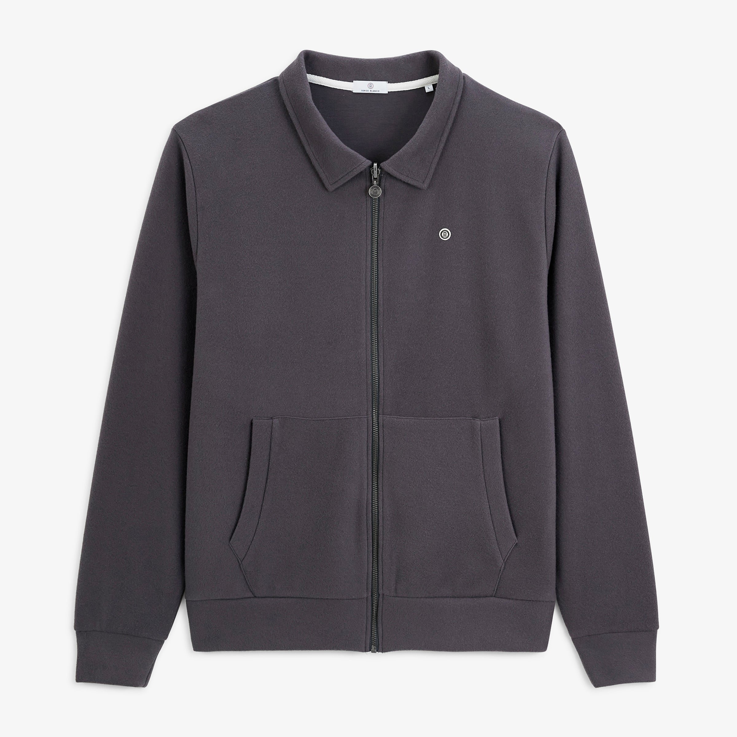 Zip-up sweatshirt with shirt collar SERGE BLANCO Grey