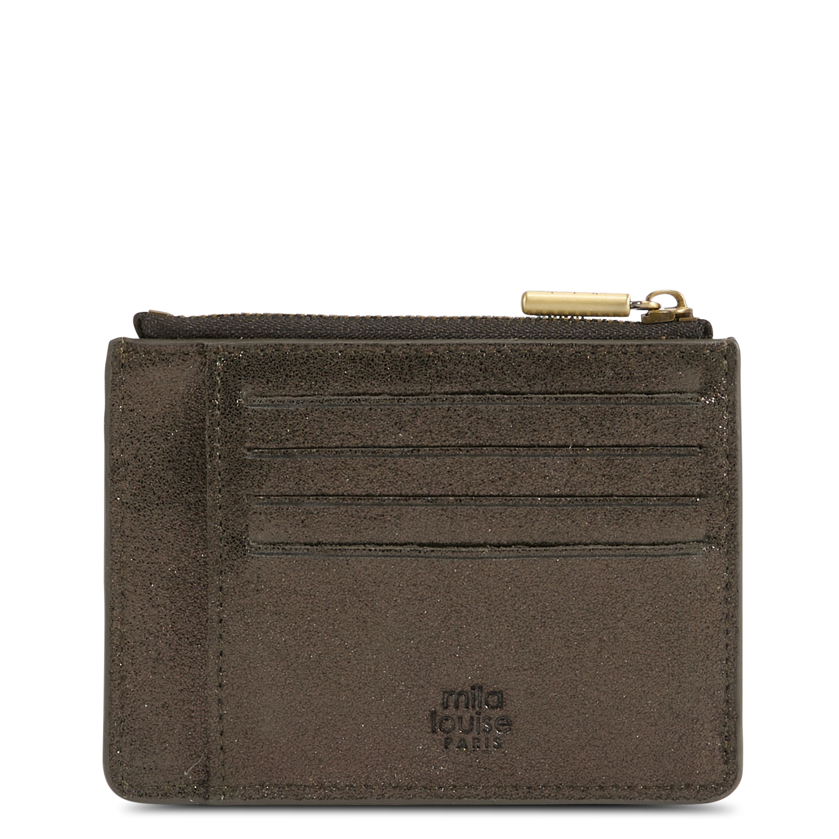 Porte-cartes en cuir | Kaki MILA LOUISE Femme